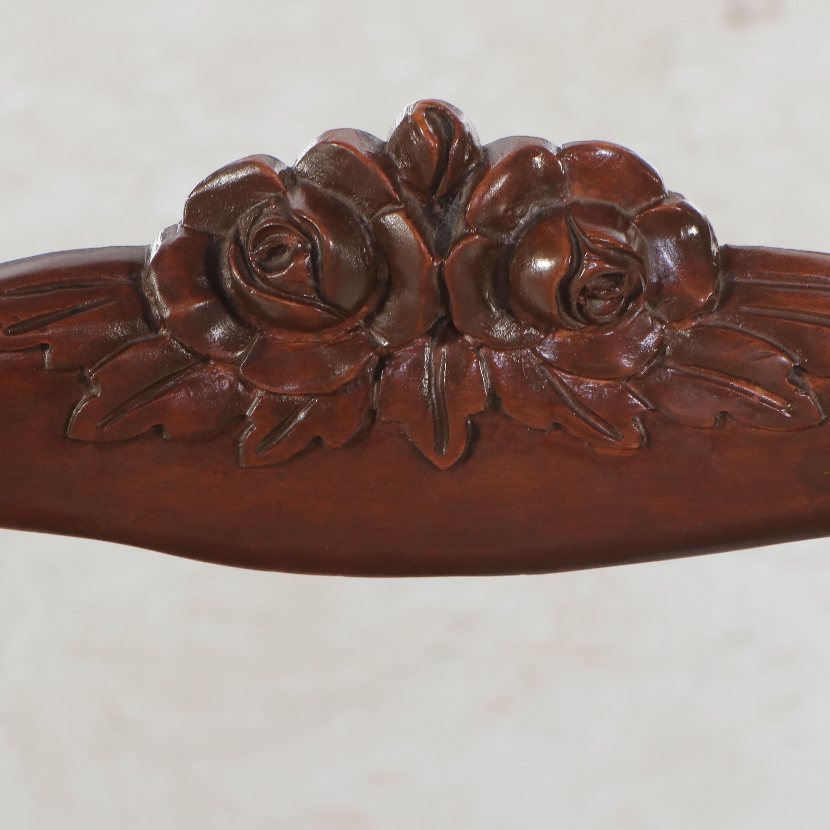 Victorian Carved Mahogany Saber Leg Side Chair with Needlepoint Upholstery