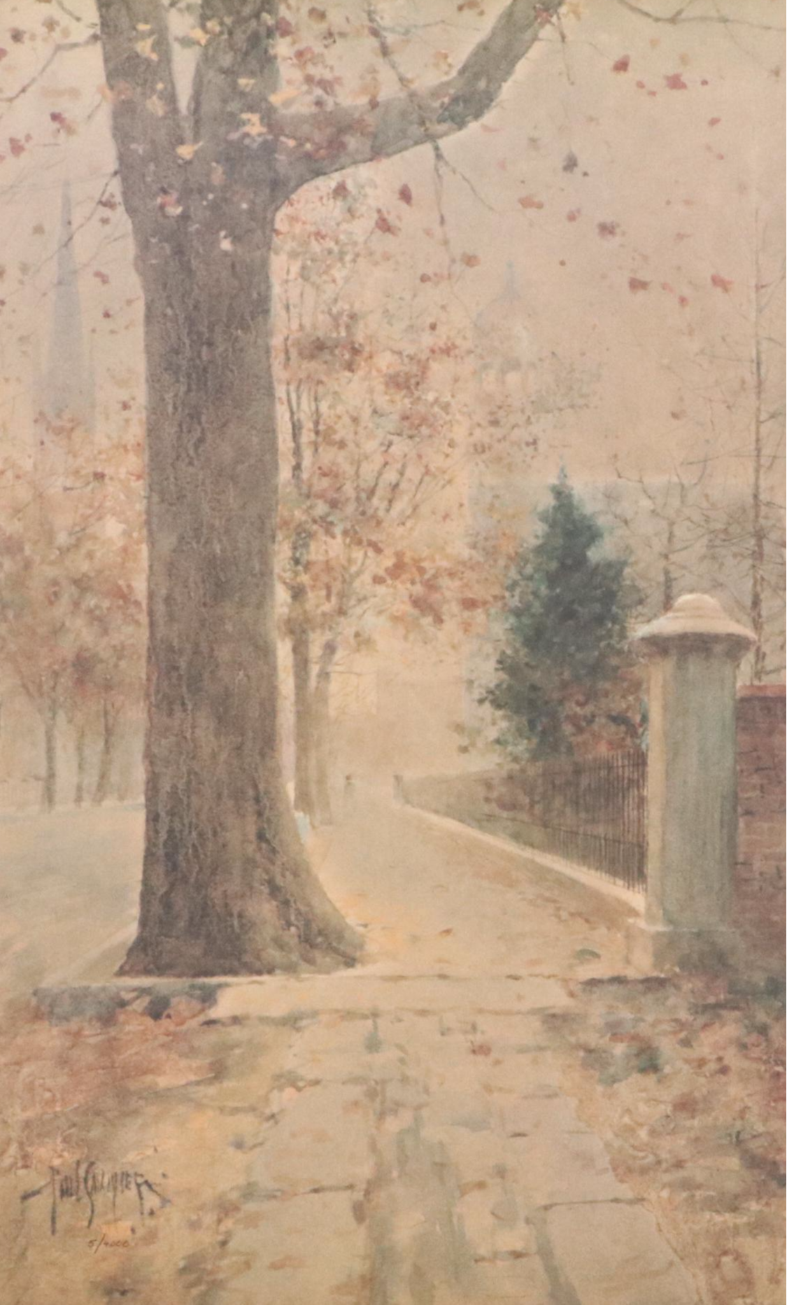 After Paul Sawyier Offset Lithograph "Autumn on Wapping Street"