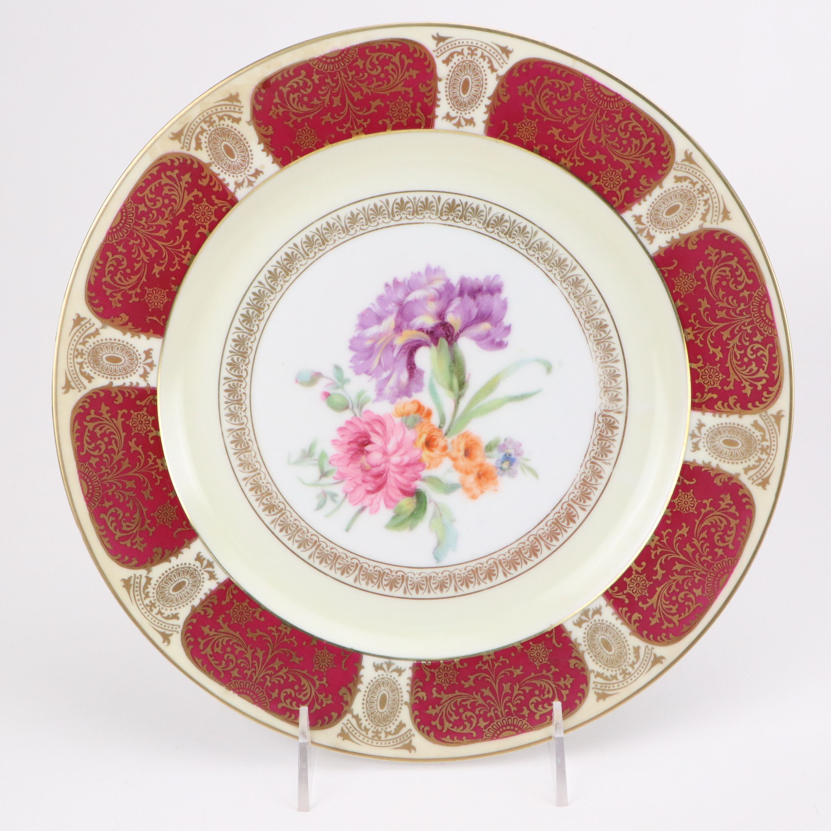 Tirschenreuth Hand-Painted Porcelain Floral Dinner Plates