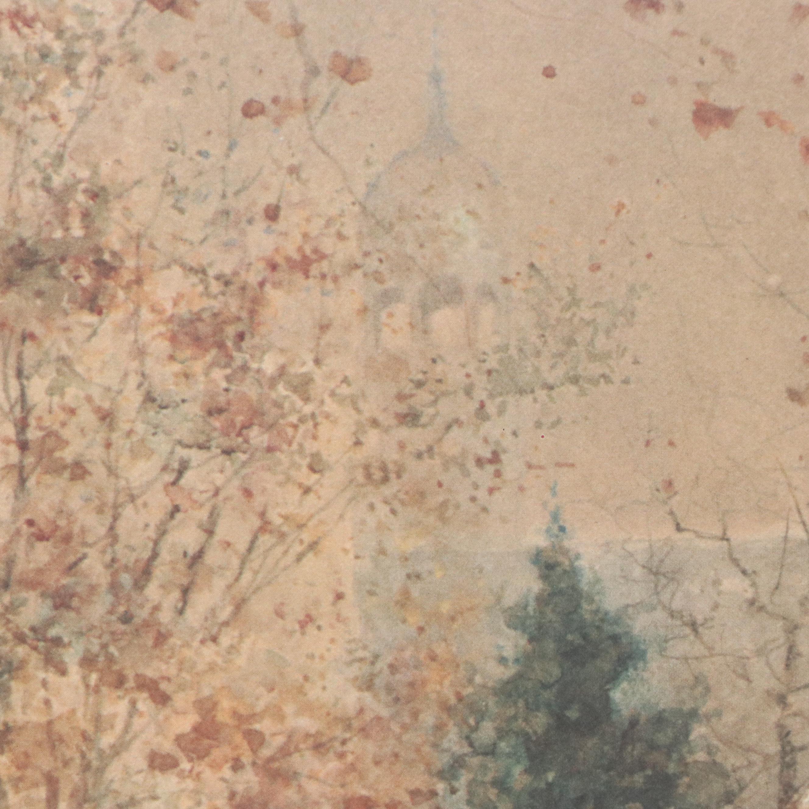 After Paul Sawyier Offset Lithograph "Autumn on Wapping Street"