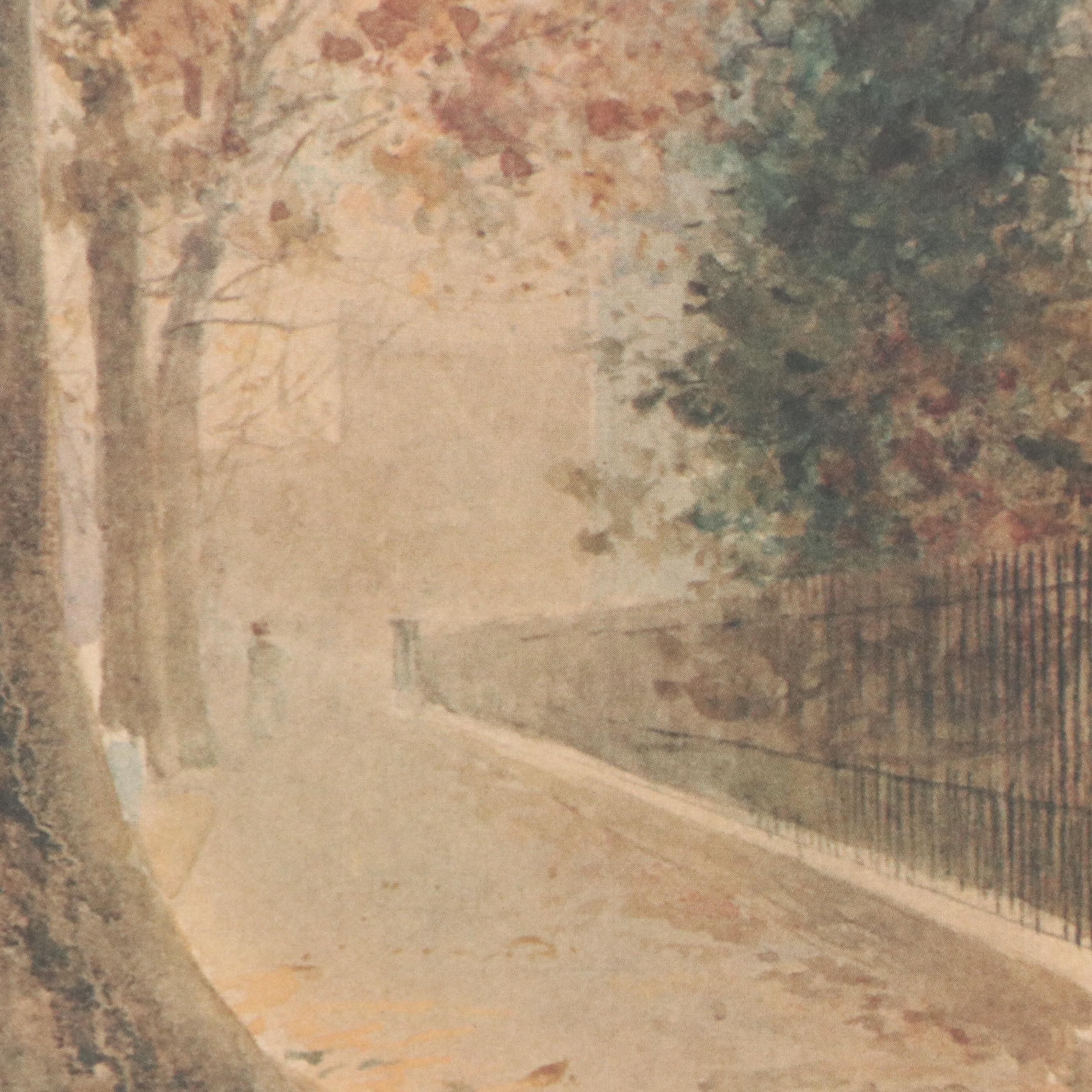 After Paul Sawyier Offset Lithograph "Autumn on Wapping Street"