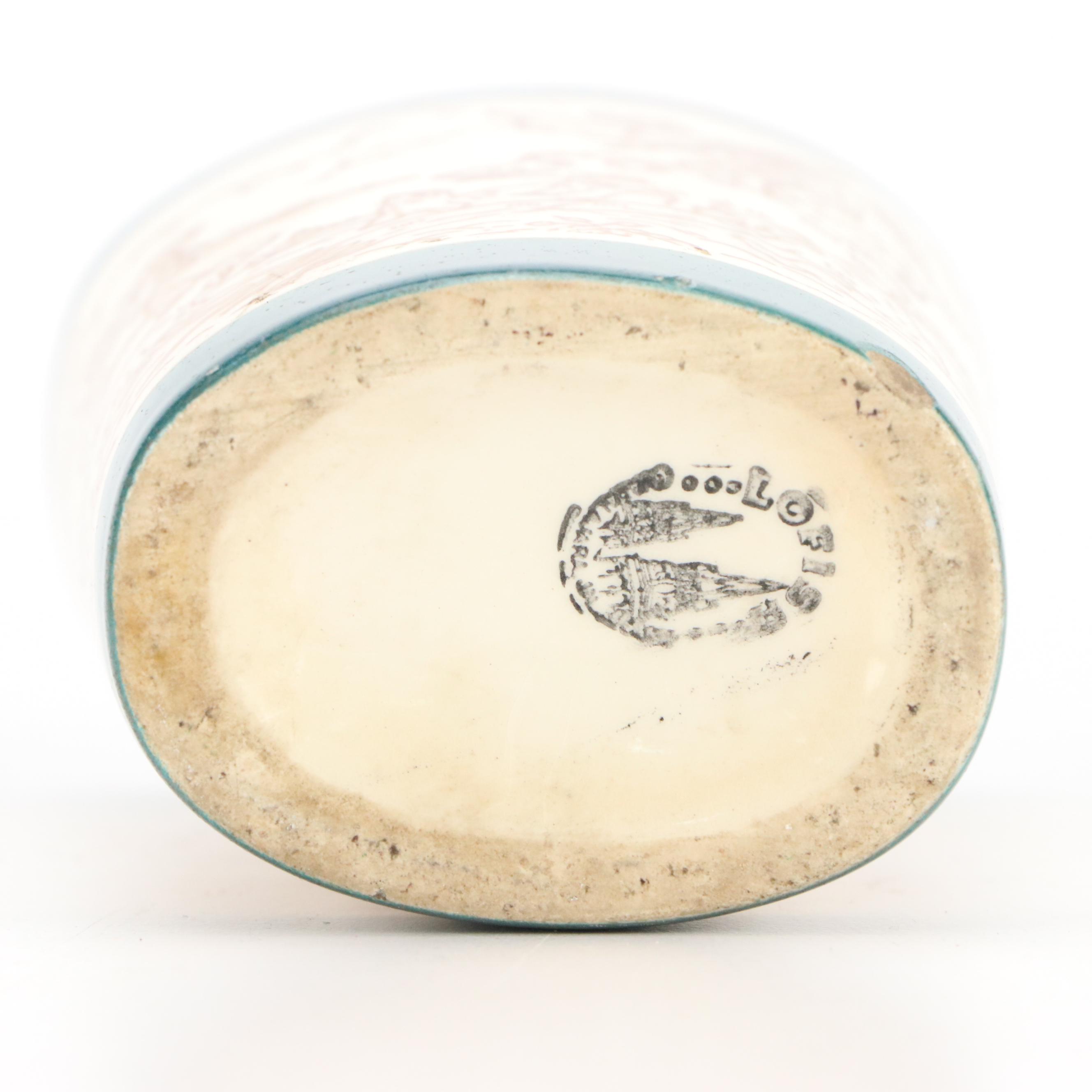 Mexican Lofisa Boar Hunting Scene Ceramic Hunt Flask