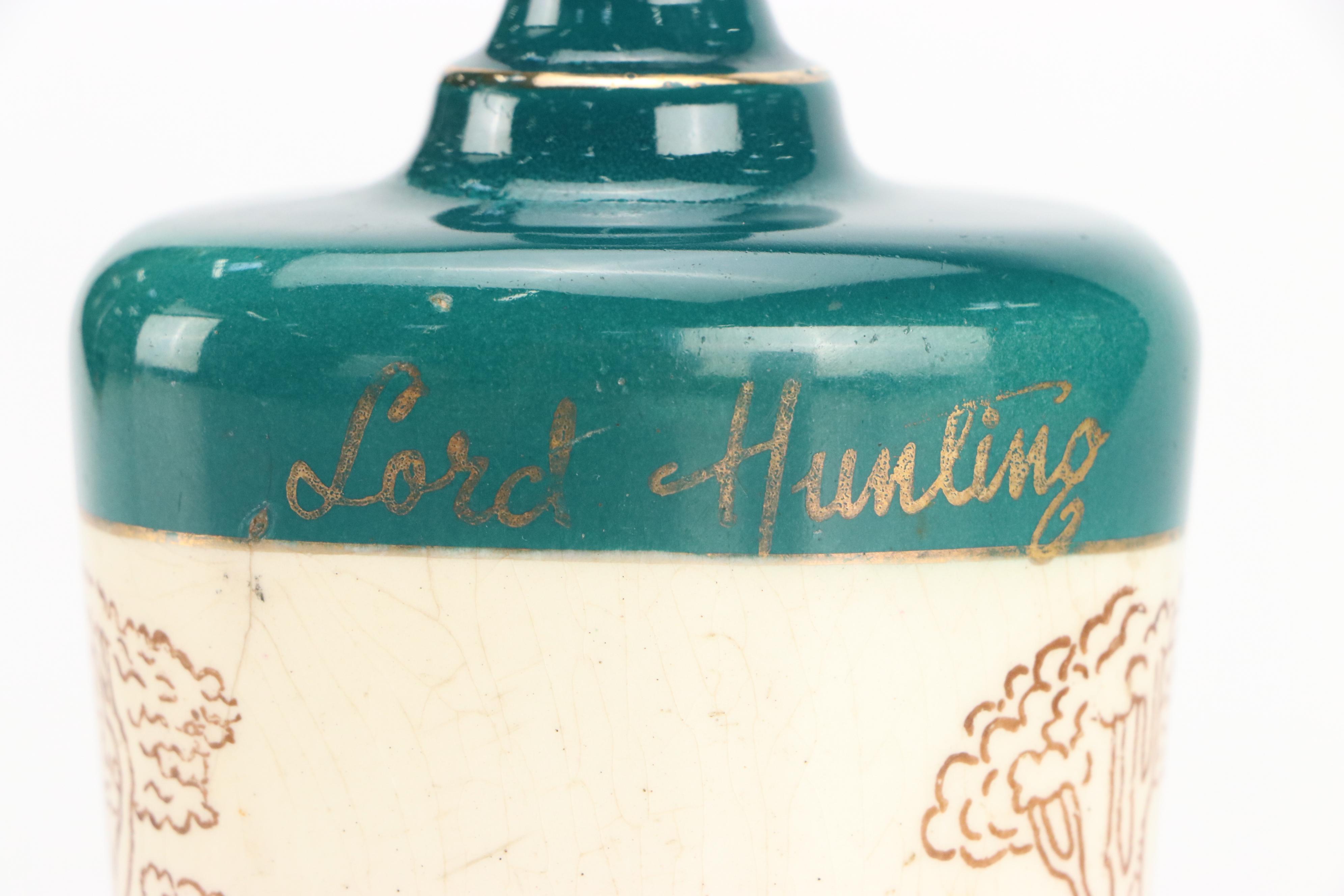 Mexican Lofisa Boar Hunting Scene Ceramic Hunt Flask