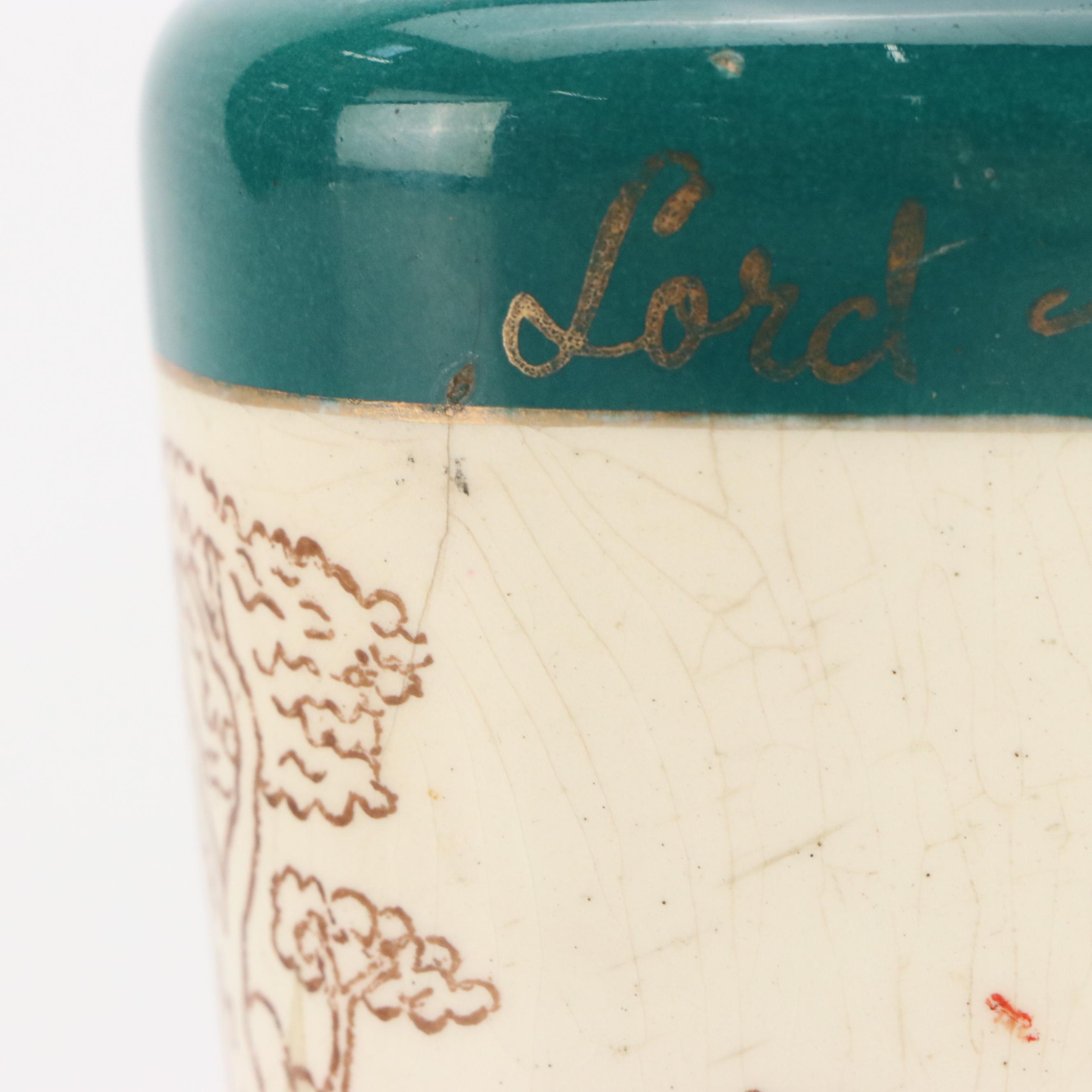 Mexican Lofisa Boar Hunting Scene Ceramic Hunt Flask