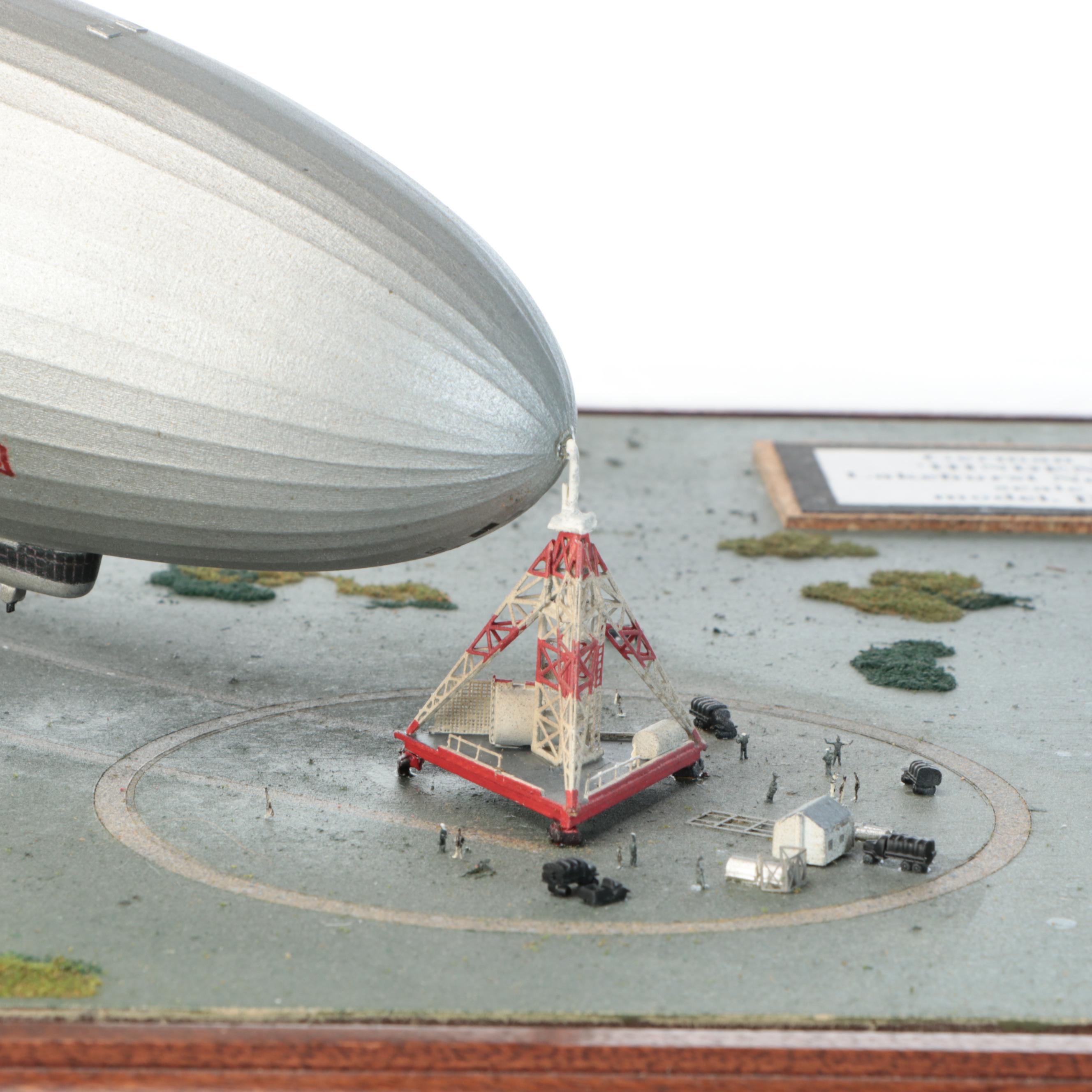 D. P. O'Neill "Hindenburg Airship, 1936" 1:500 Scale Model in Glass Vitrine