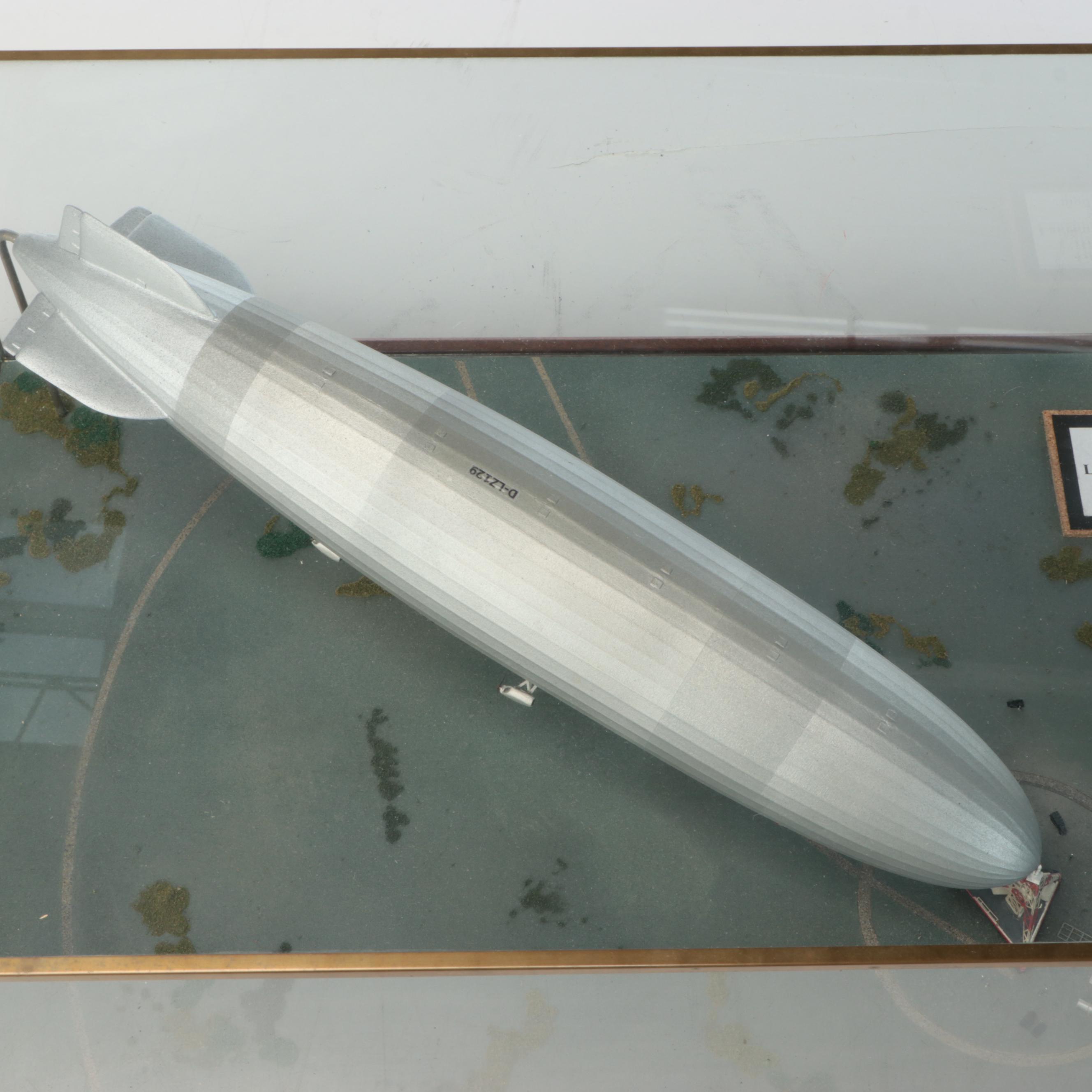 D. P. O'Neill "Hindenburg Airship, 1936" 1:500 Scale Model in Glass Vitrine