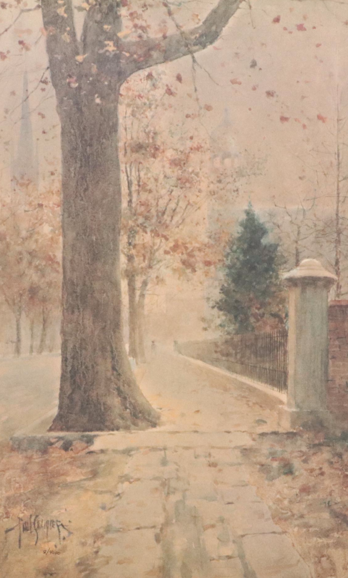 After Paul Sawyier Offset Lithograph "Autumn on Wapping Street"