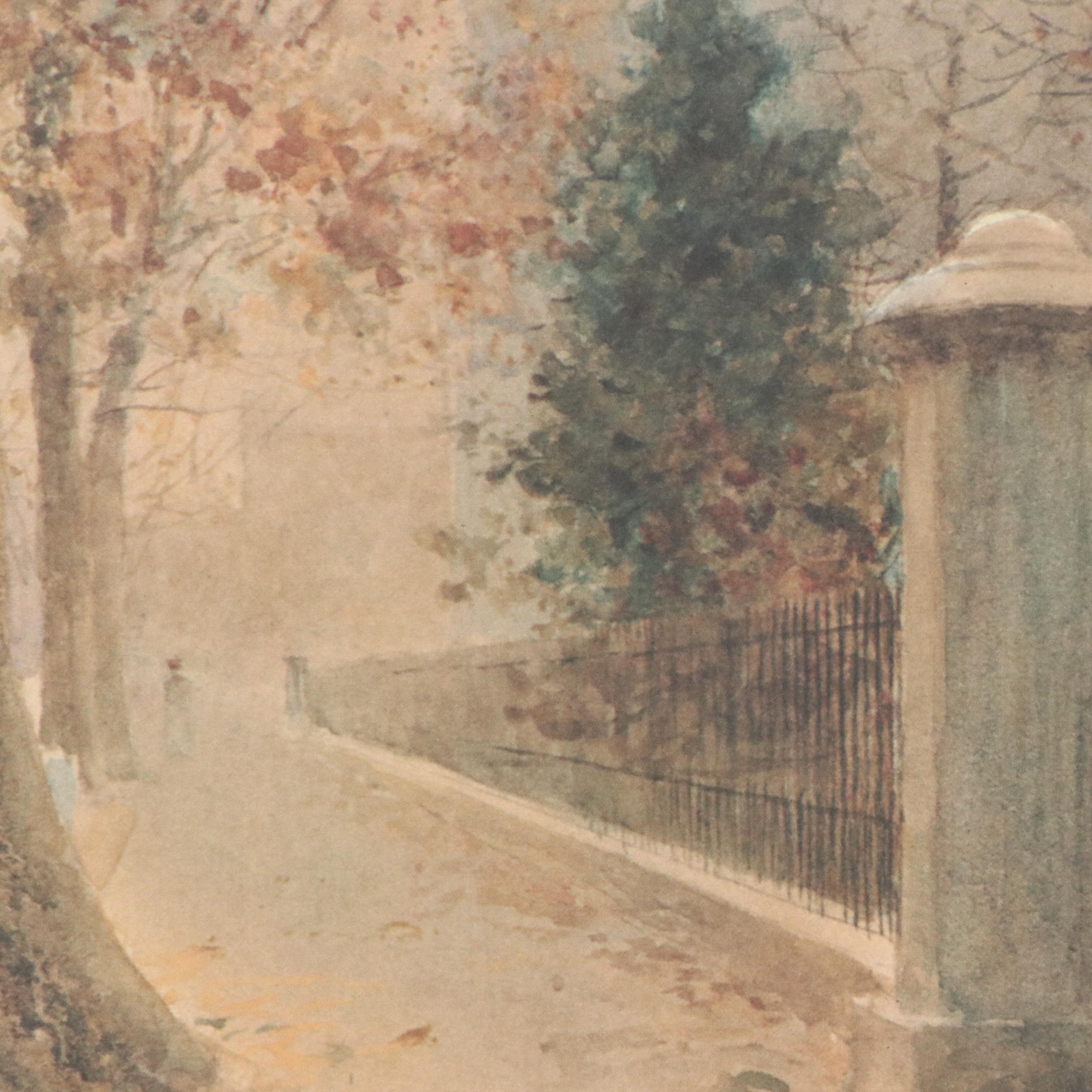 After Paul Sawyier Offset Lithograph "Autumn on Wapping Street"