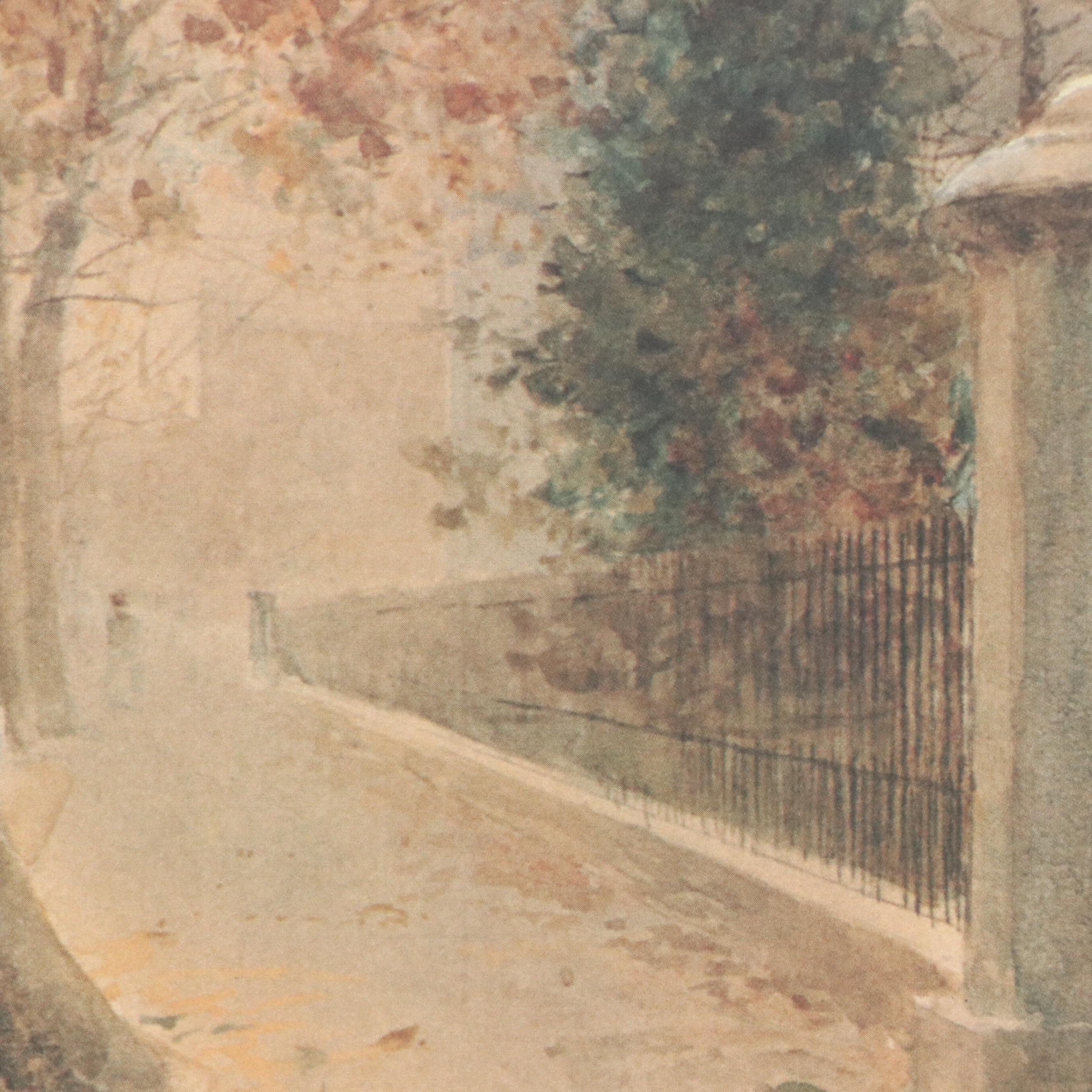 After Paul Sawyier Offset Lithograph "Autumn on Wapping Street"