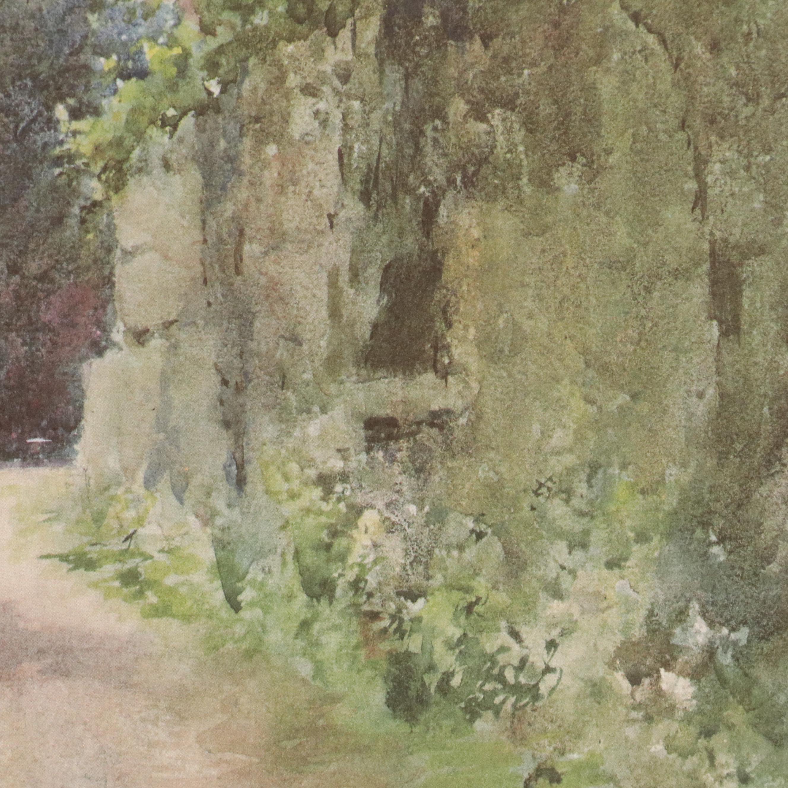 After Paul Sawyier Offset Lithograph "View from Shaker Landing"