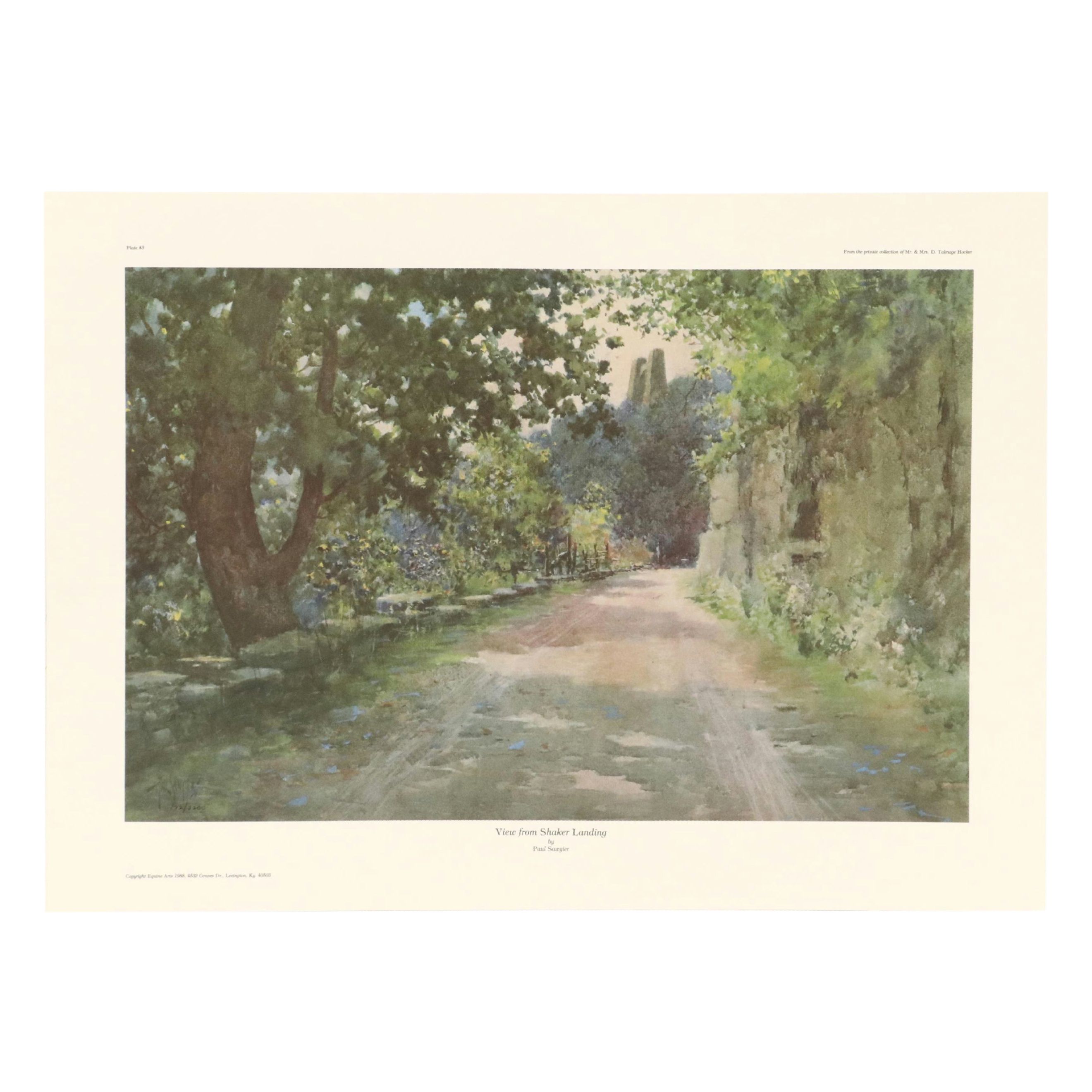 After Paul Sawyier Offset Lithograph "View from Shaker Landing"