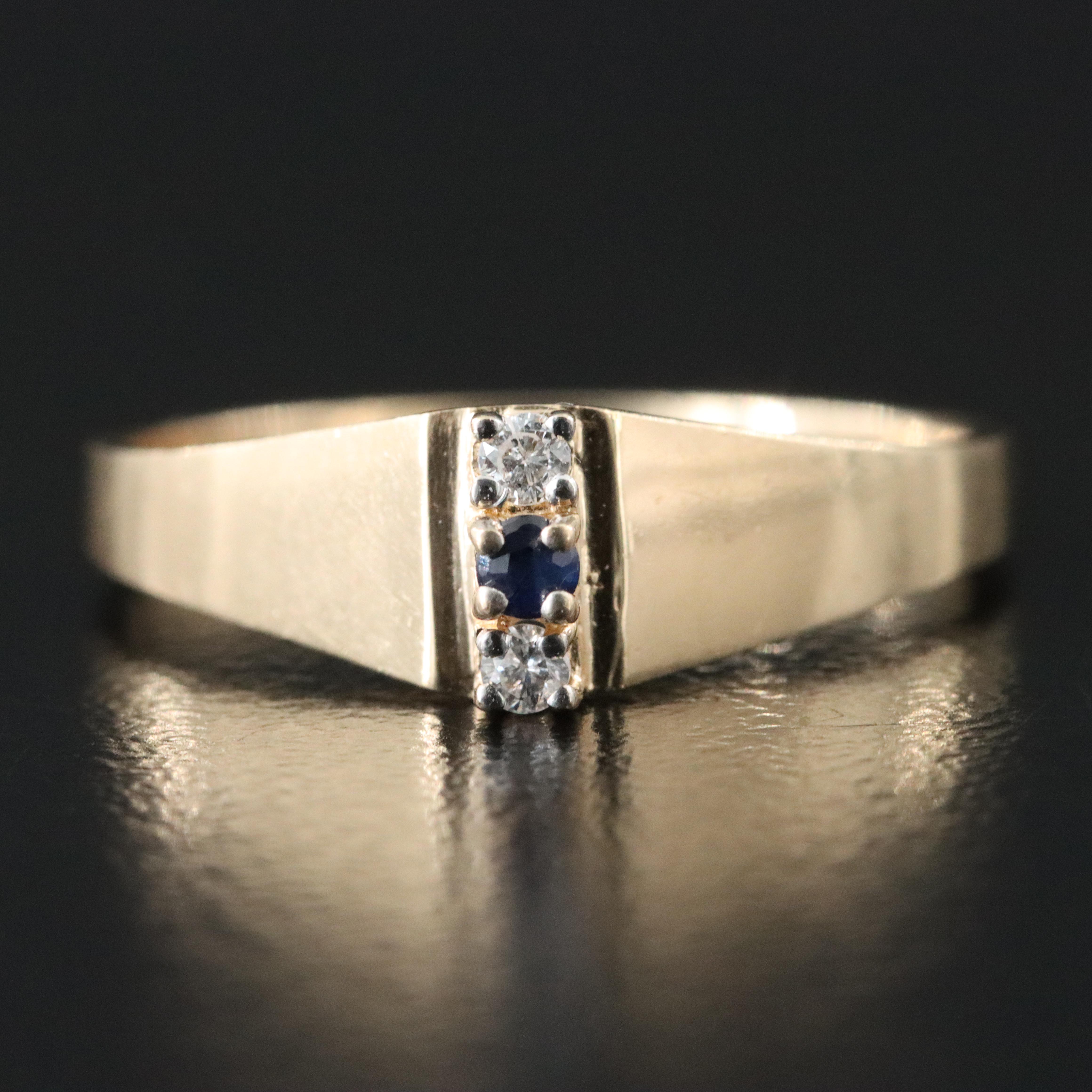 14K Sapphire and Diamond Ring