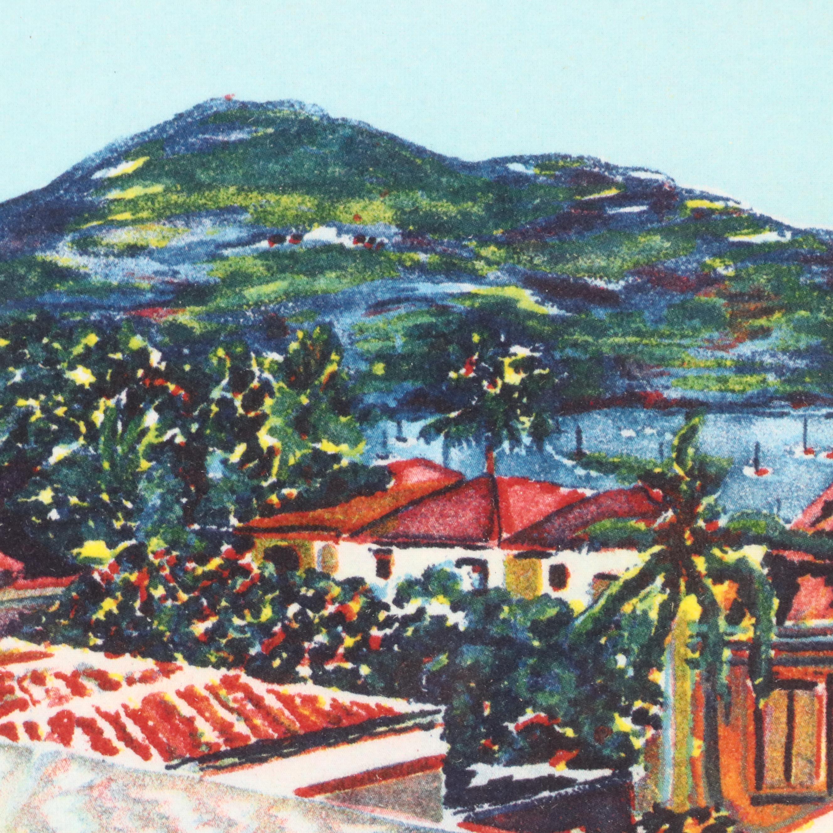 Joanna White Giclée "View Toward the Harbor, St. Thomas," 21st Century