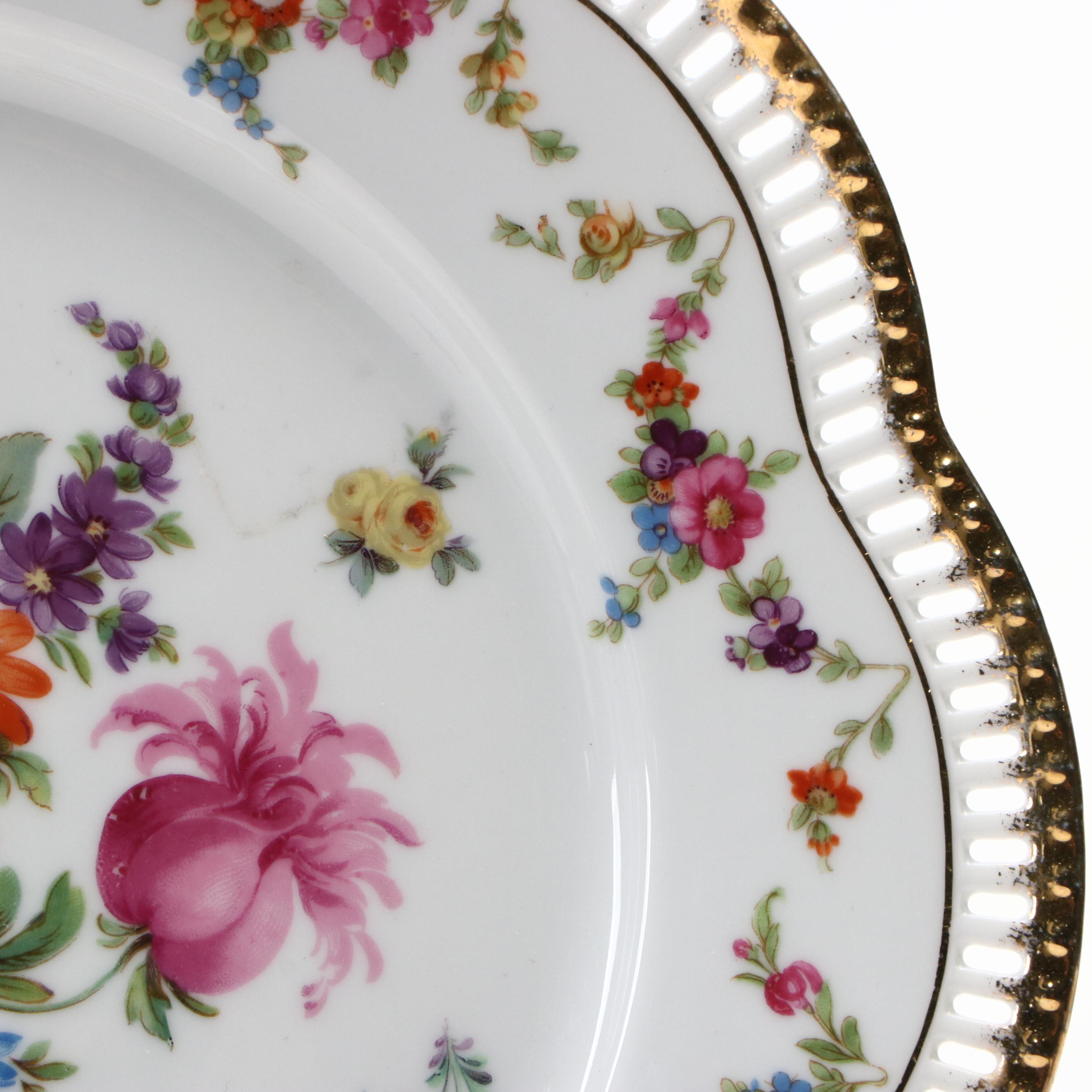 Schumann "Dresdener Art" Gilt Porcelain Plates