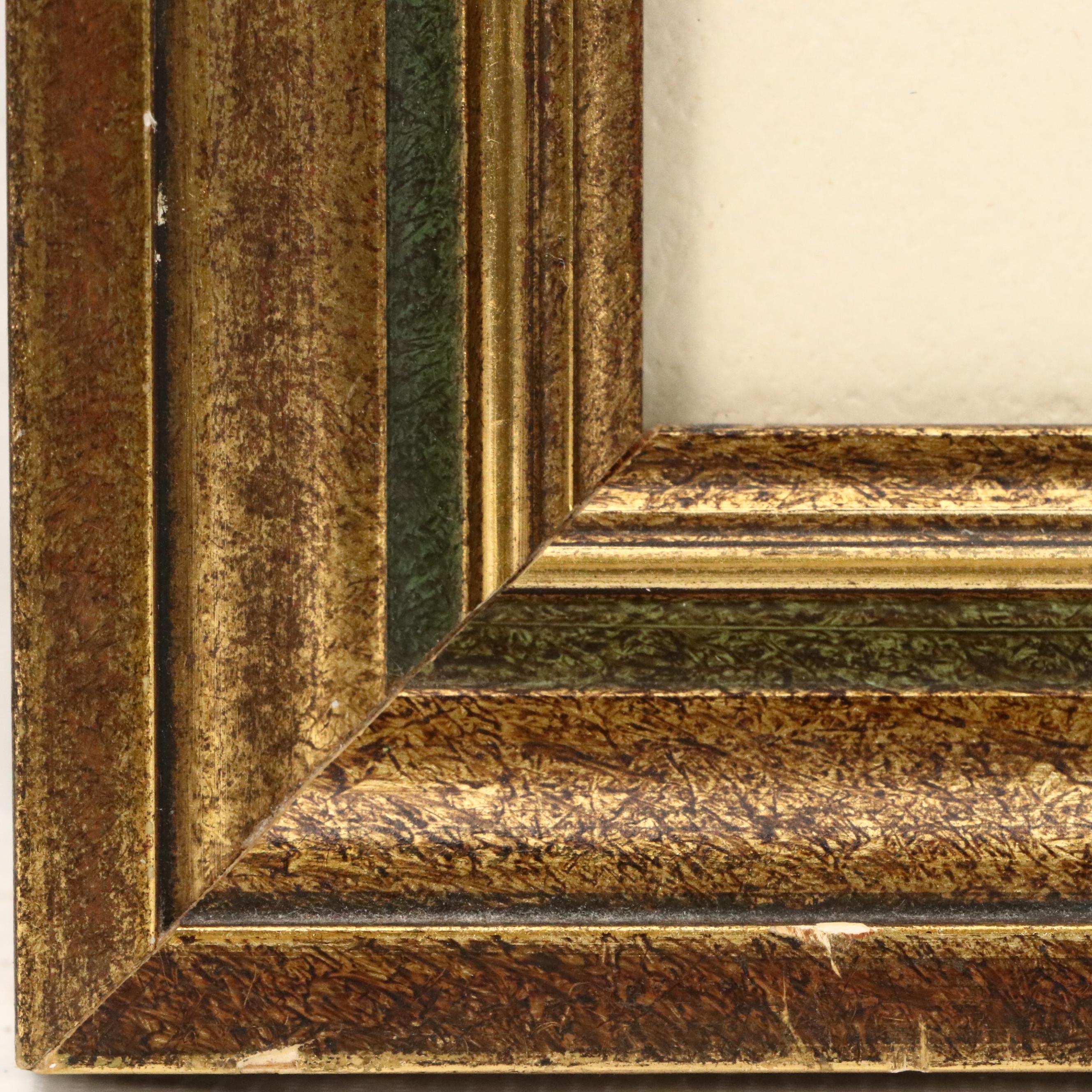 Offset Lithograph of Coastal Scene with Harbor and Boats