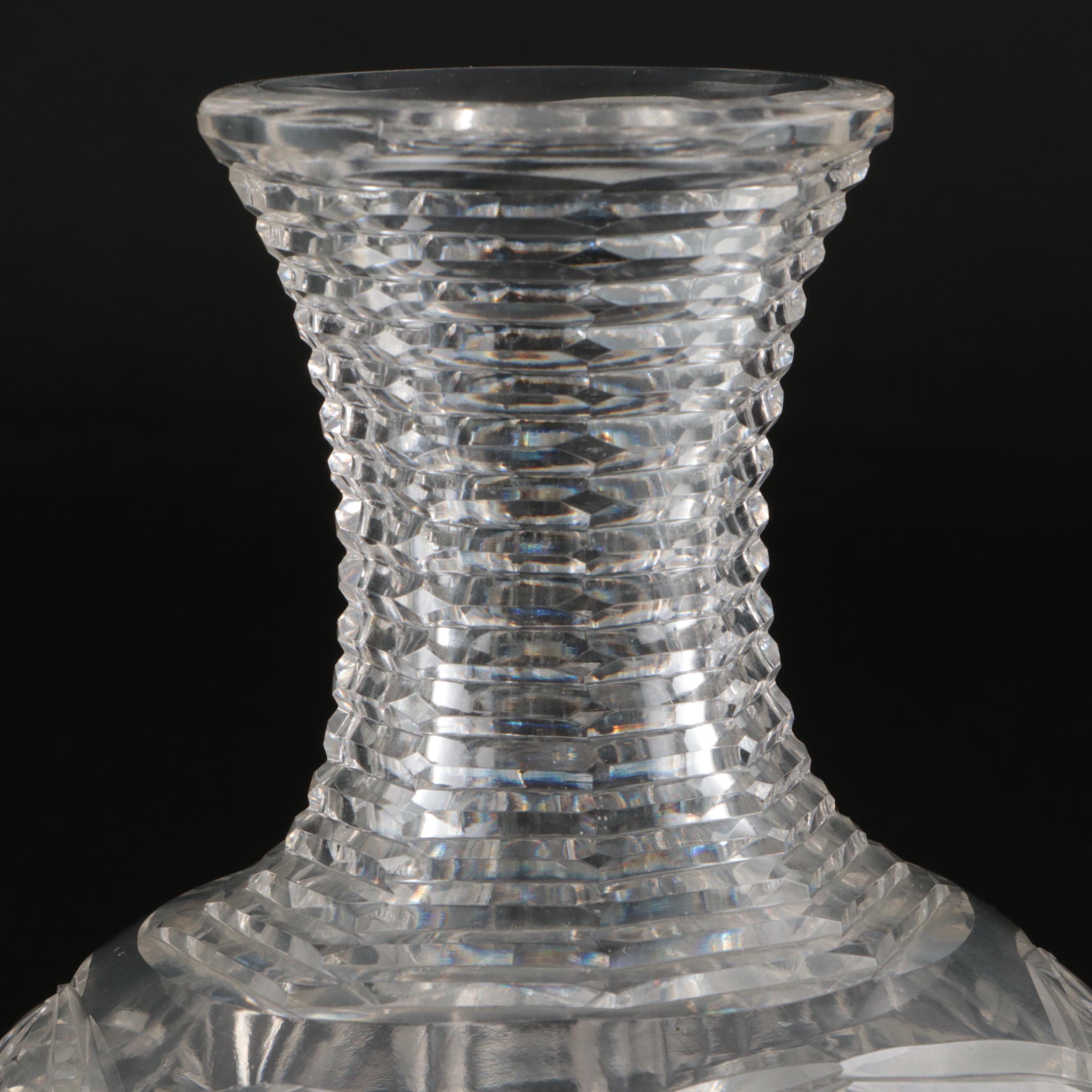 American Brilliant  Style Cut Glass Carafe with Other Tableware