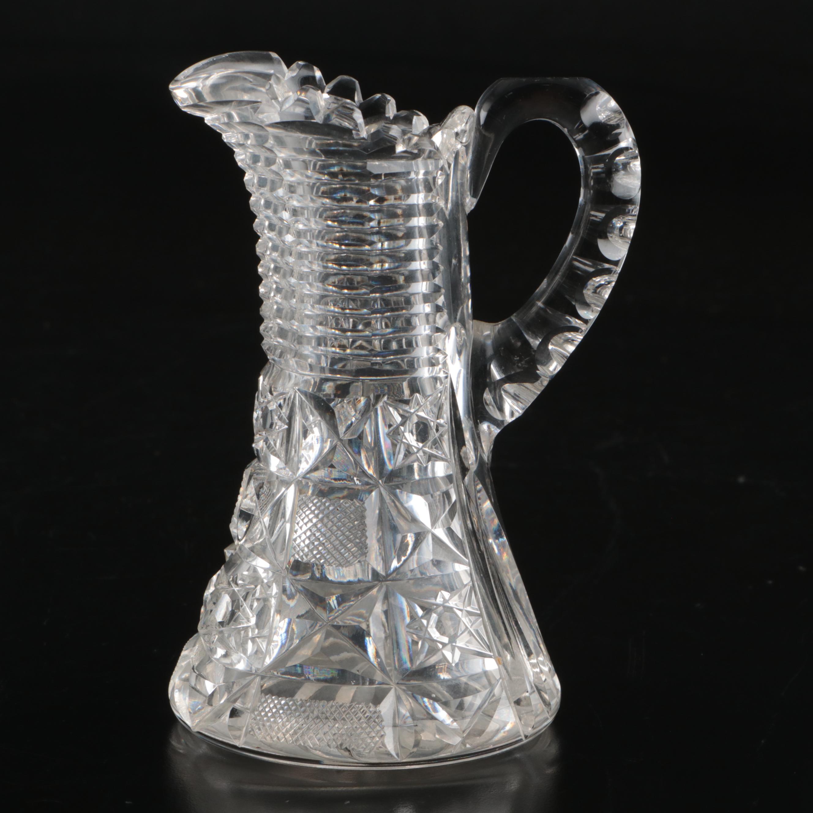 American Brilliant  Style Cut Glass Carafe with Other Tableware