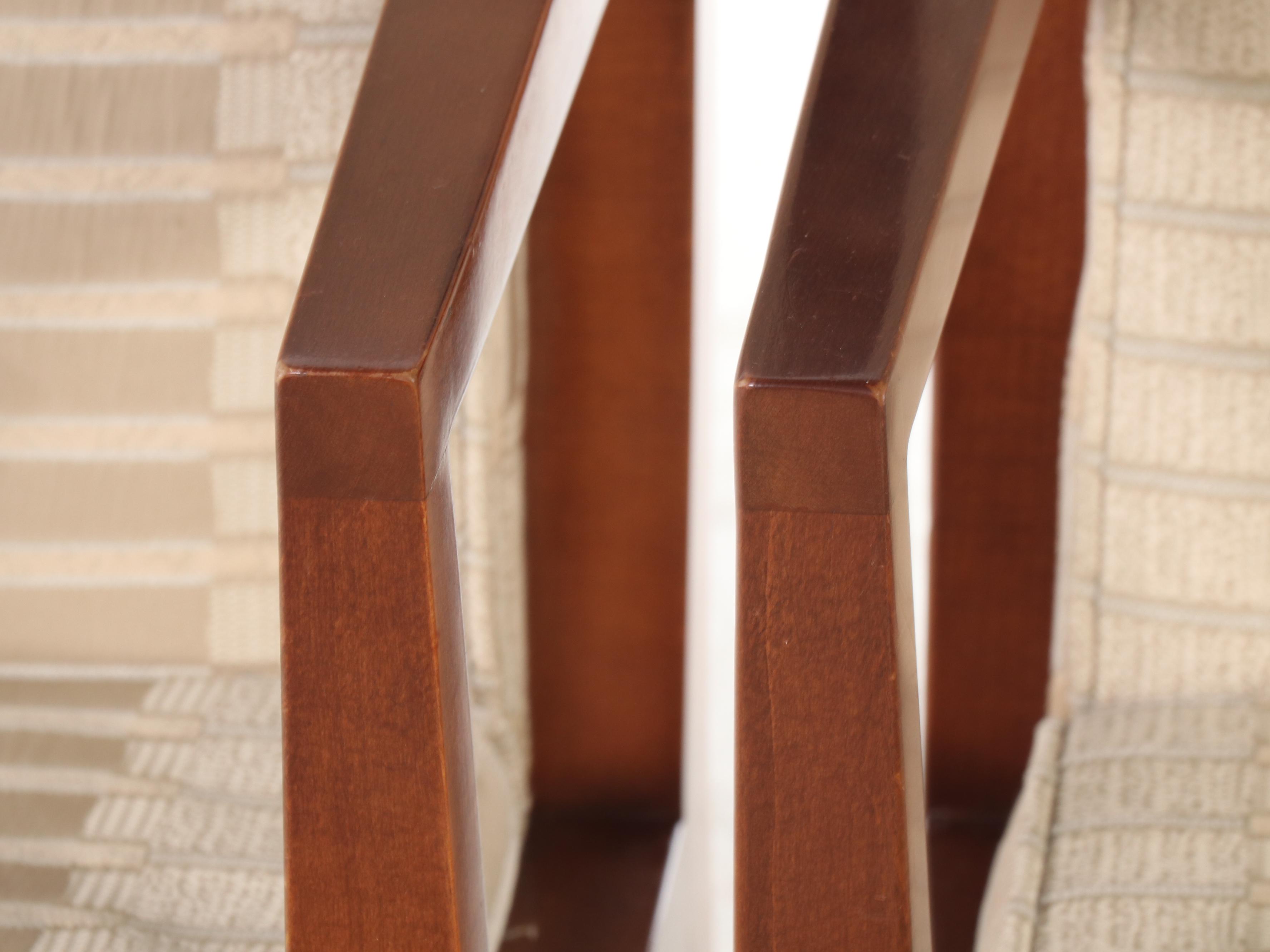 Pair of Gunlocke Modernist Upholstered Opan Armchairs, 1989