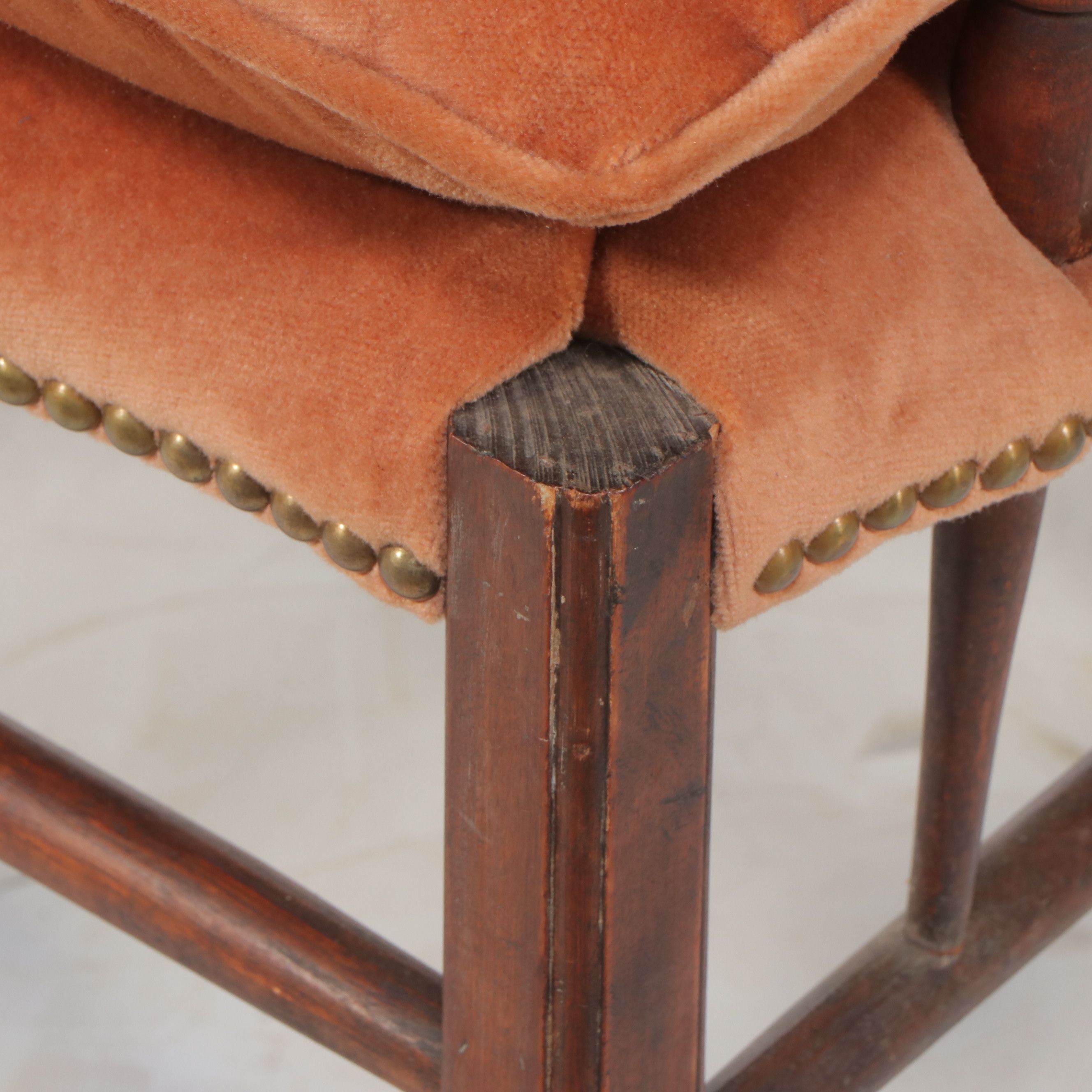 French Provincial Style Walnut Upholstered Fauteuil, Early 20th Century