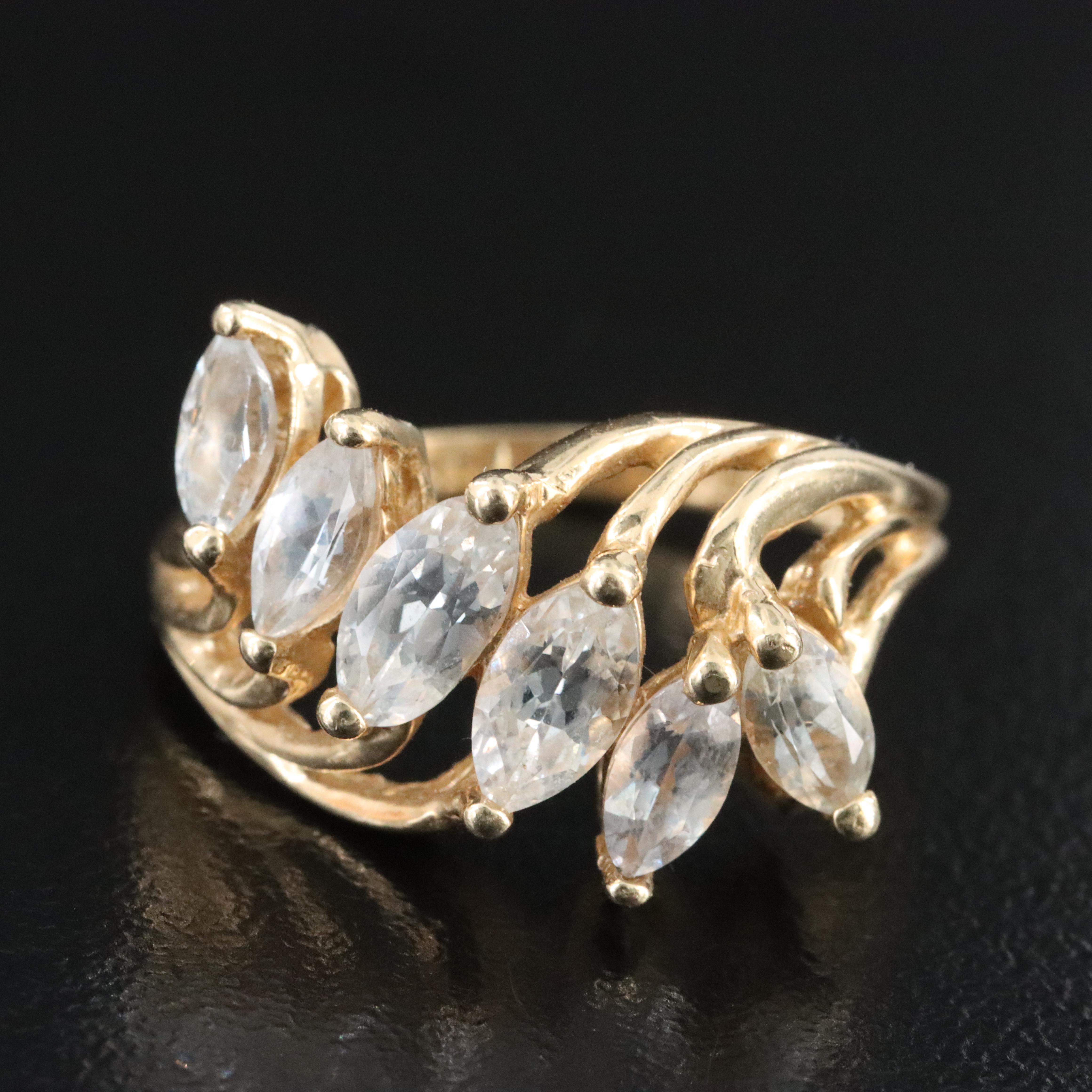 14K White Sapphire Ring