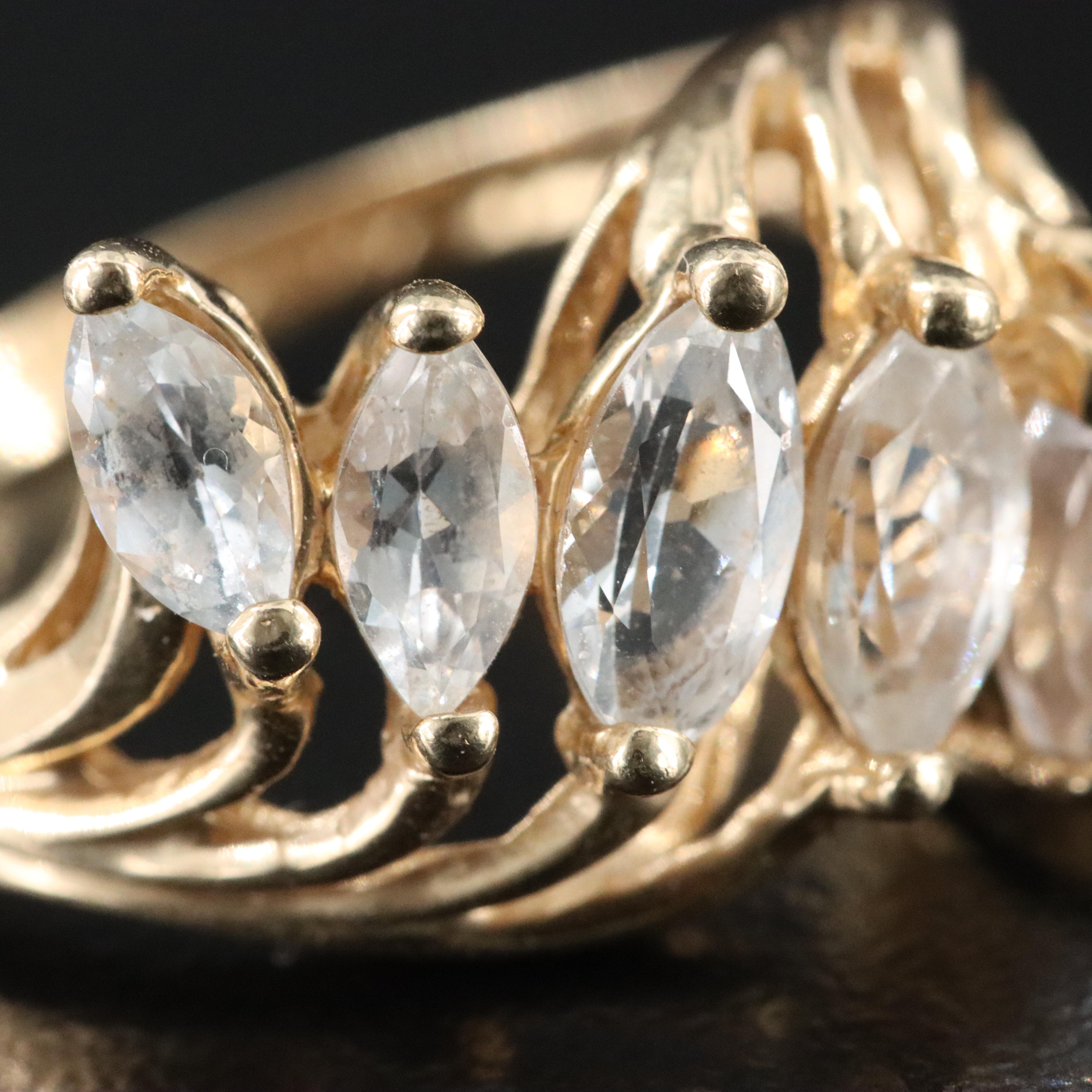 14K White Sapphire Ring