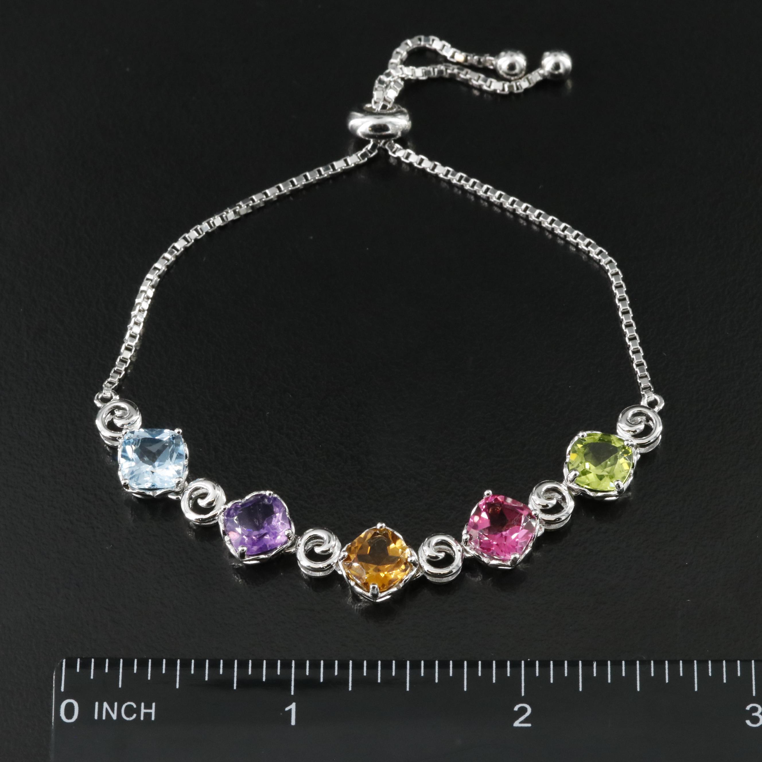 Sterling Gemstone Necklace and Bolo Bracelet