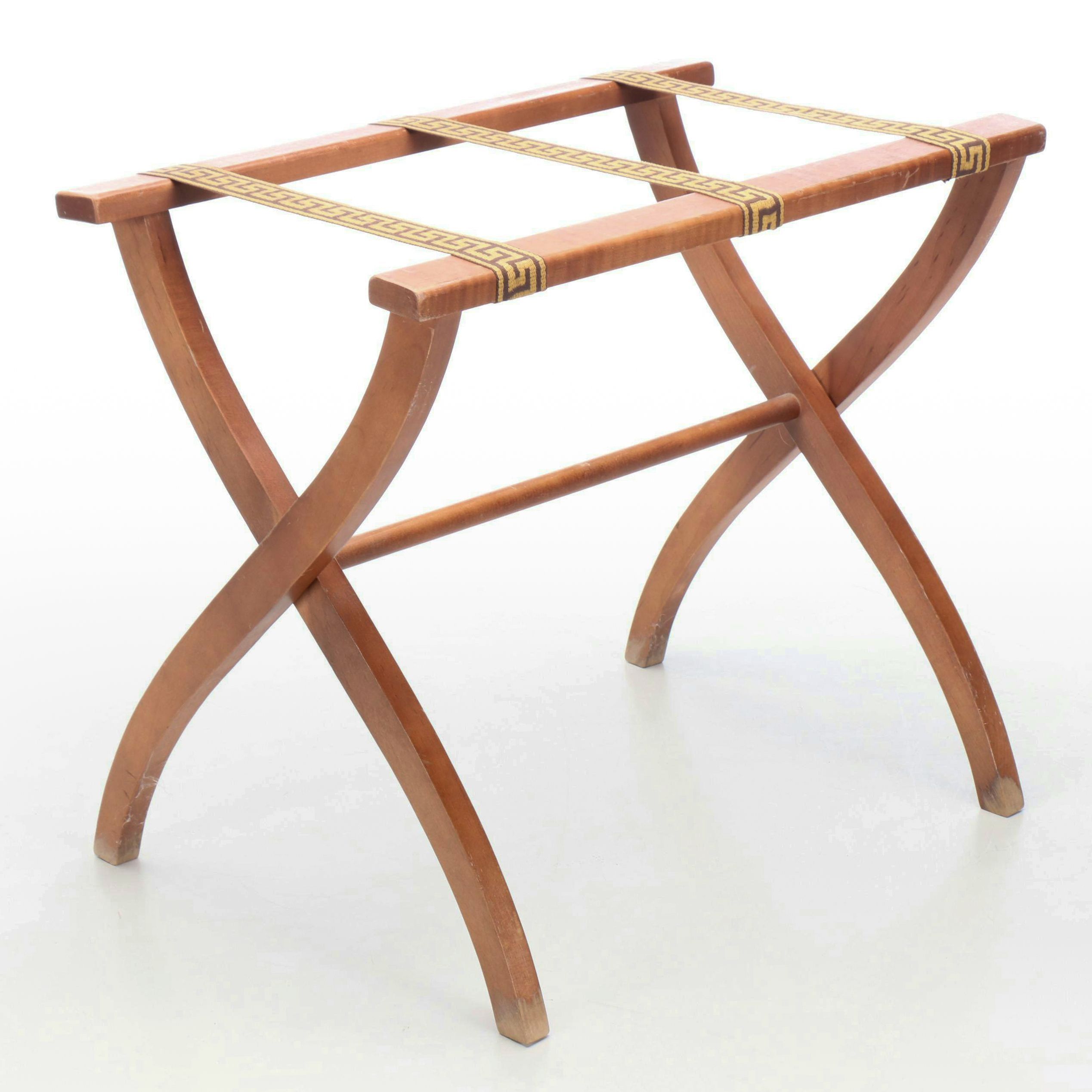 Folding Wood Luggage Stand, Late 20th Century