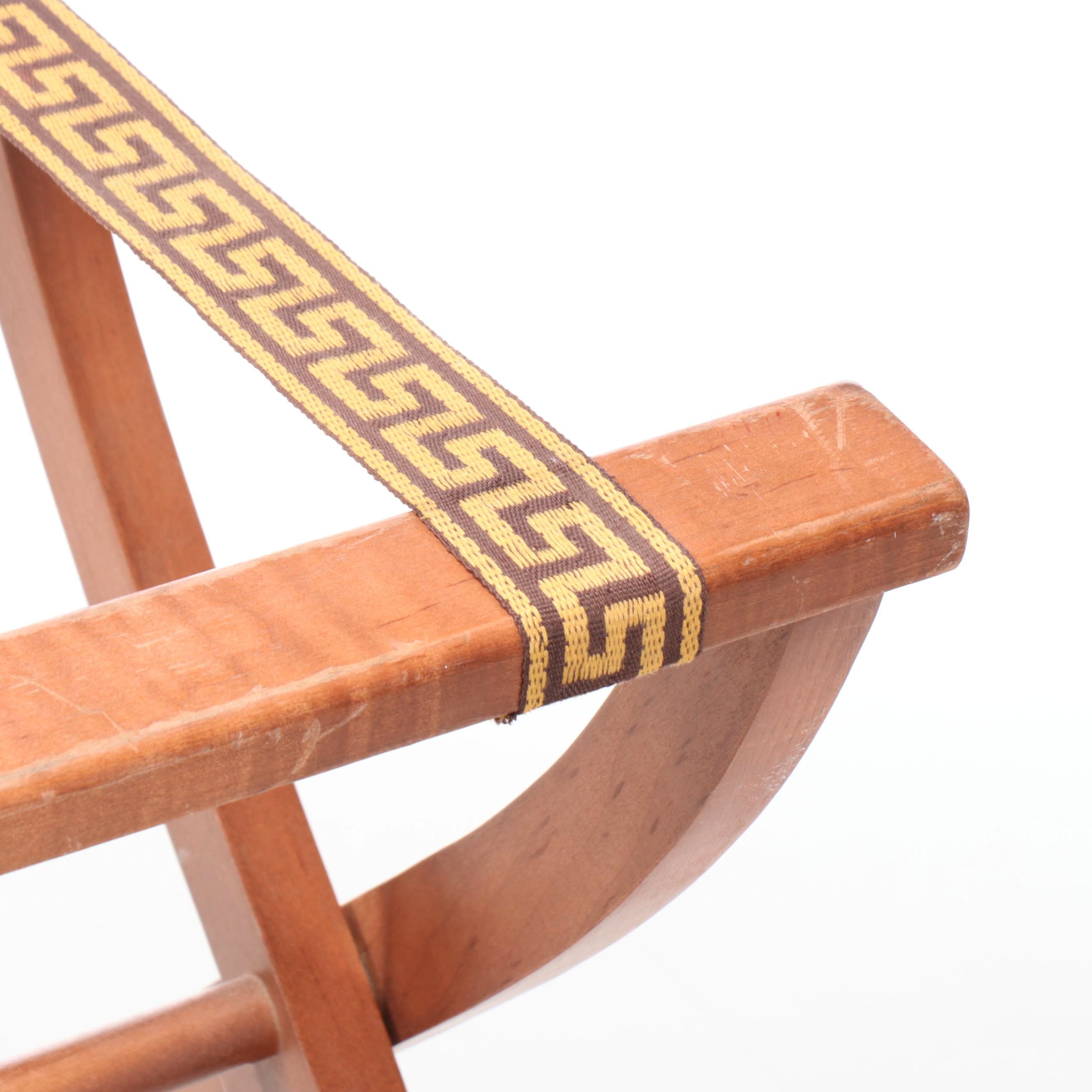 Folding Wood Luggage Stand, Late 20th Century