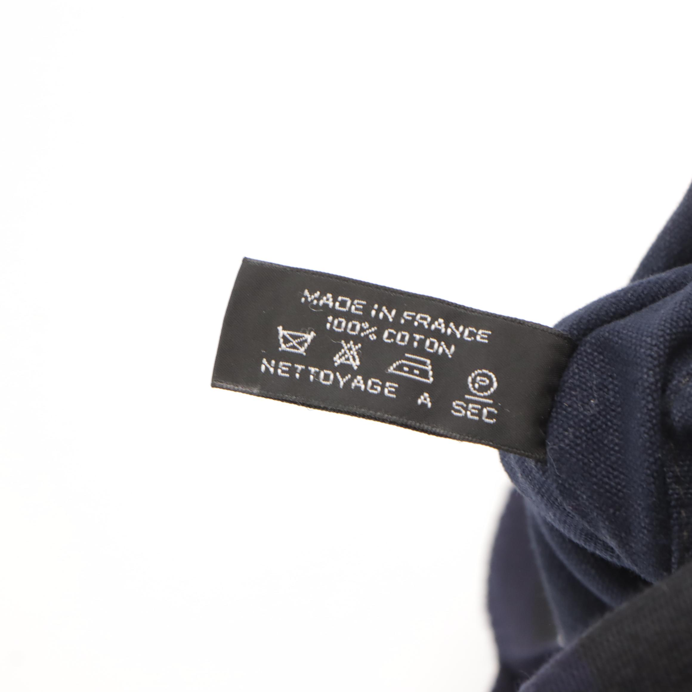 Hermès Fourre-Tout PM in Black and Navy Cotton Canvas