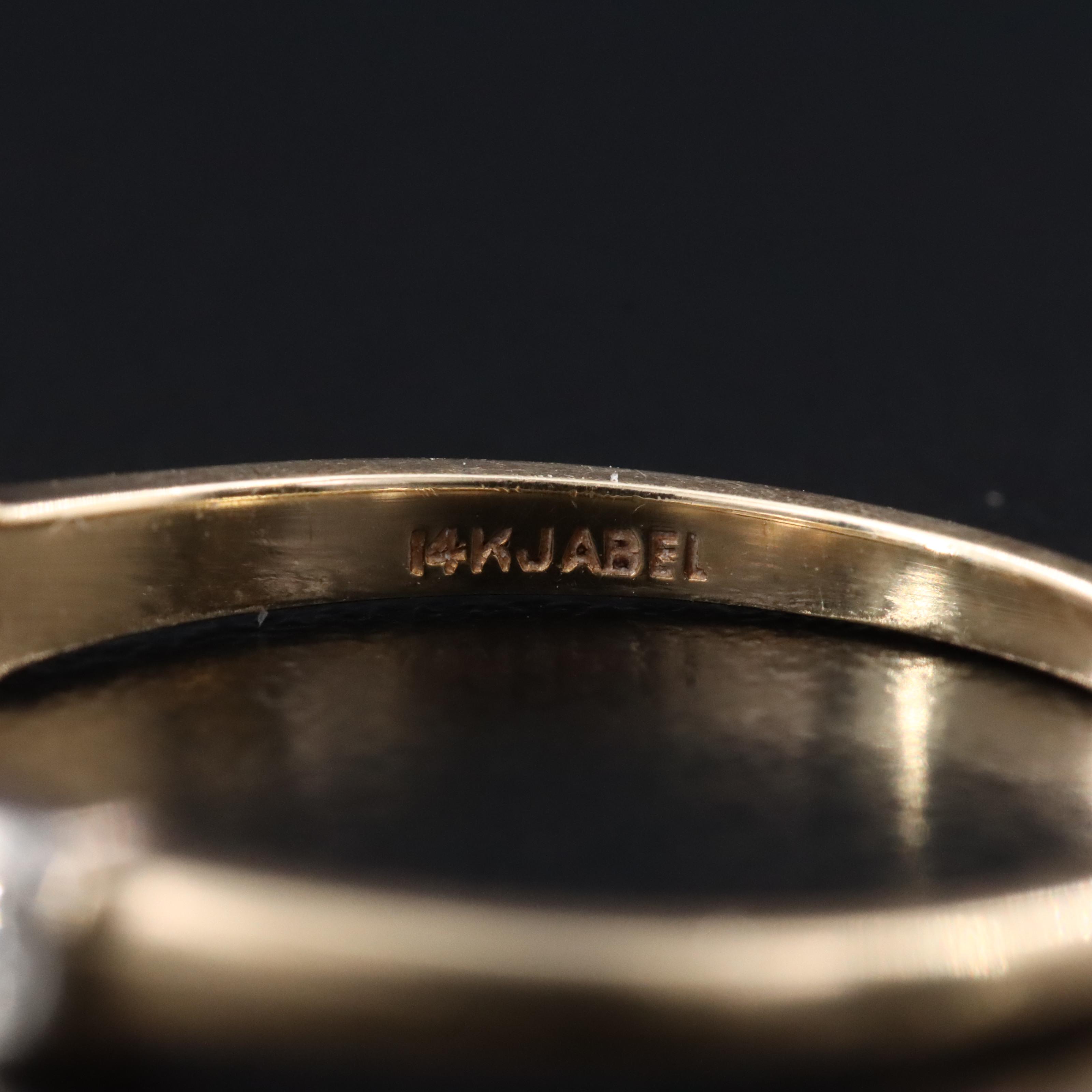 Jabel 14K 0.14 CTW Diamond Ring with Palladium Setting