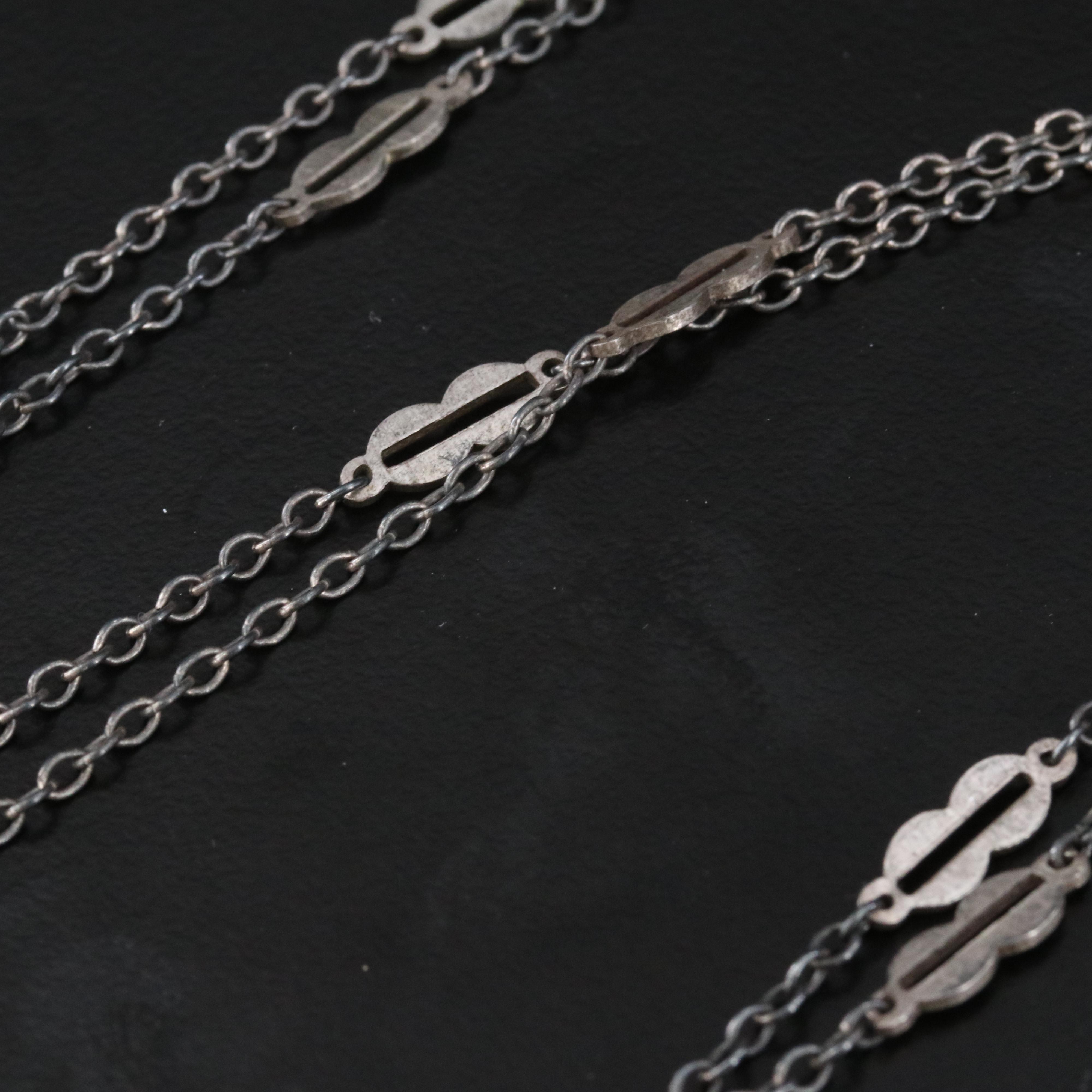 Vitreous Enamel and Sterling Design on Orb Pendant Watch with Sterling Chain