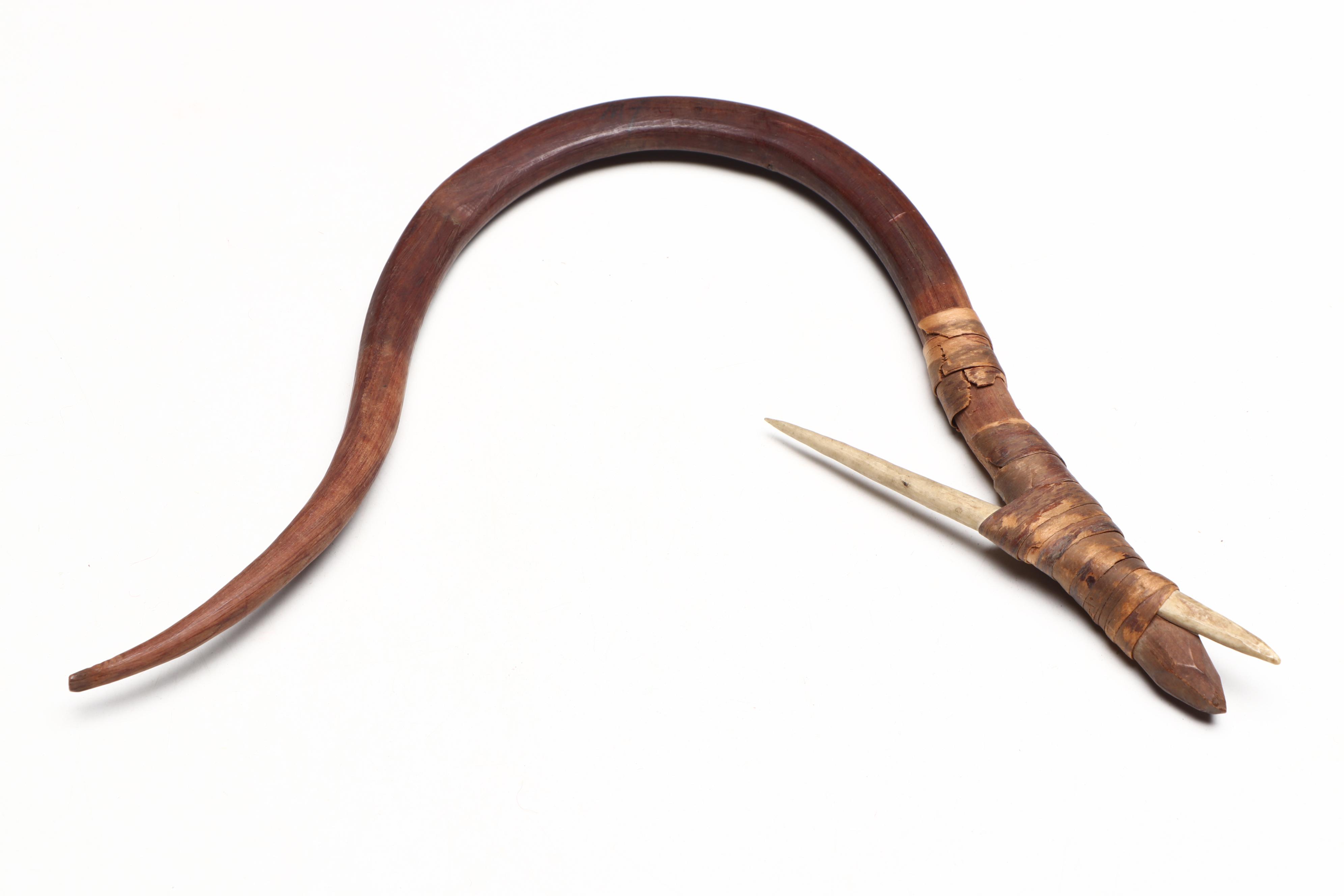 Indigenous Arctic Wood and Bone Halibut Hooks