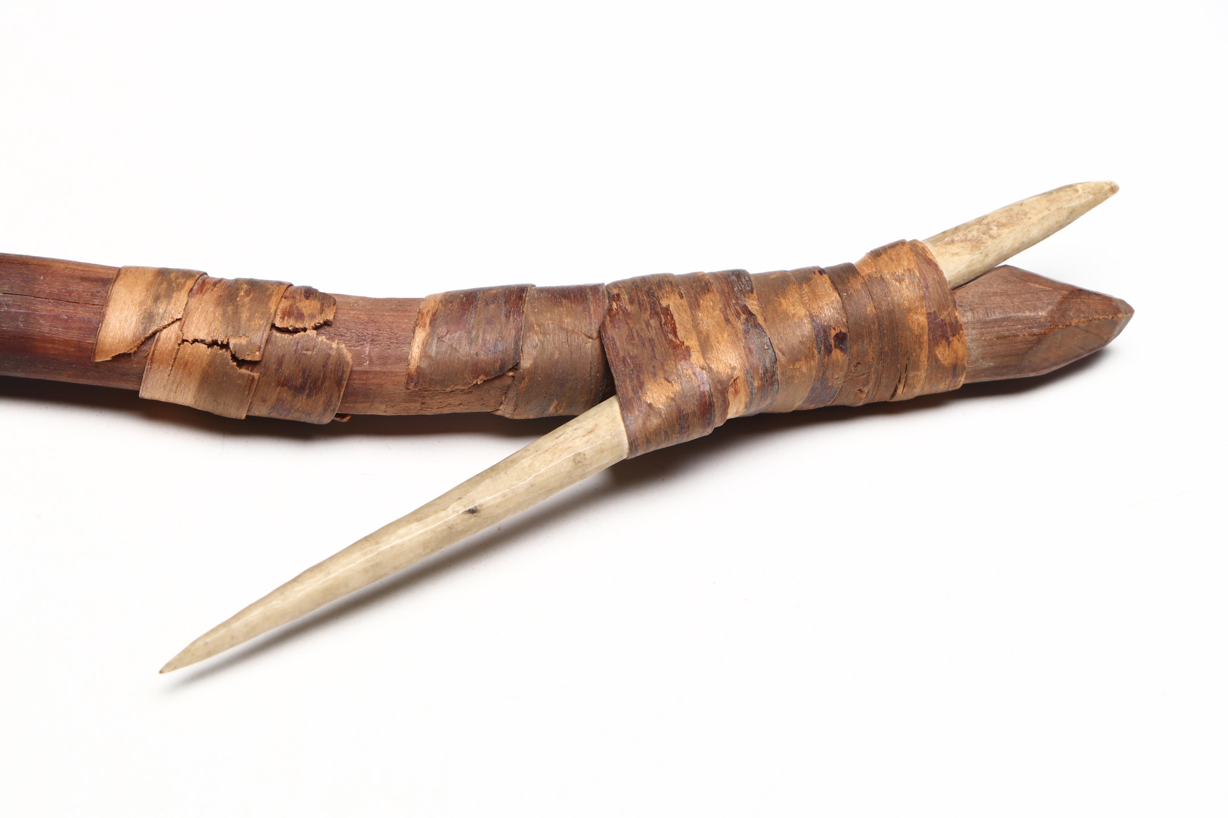 Indigenous Arctic Wood and Bone Halibut Hooks