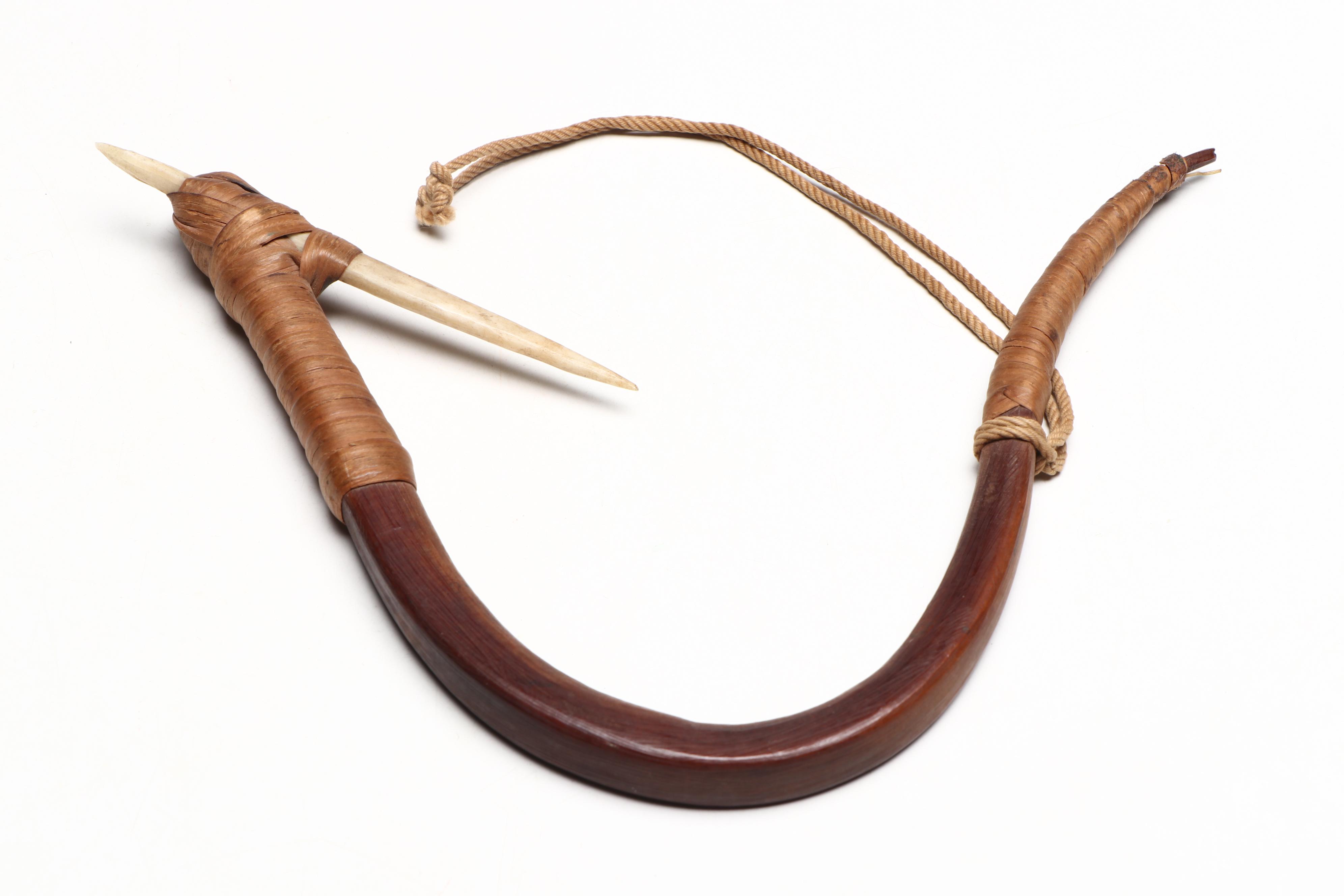 Indigenous Arctic Wood and Bone Halibut Hooks