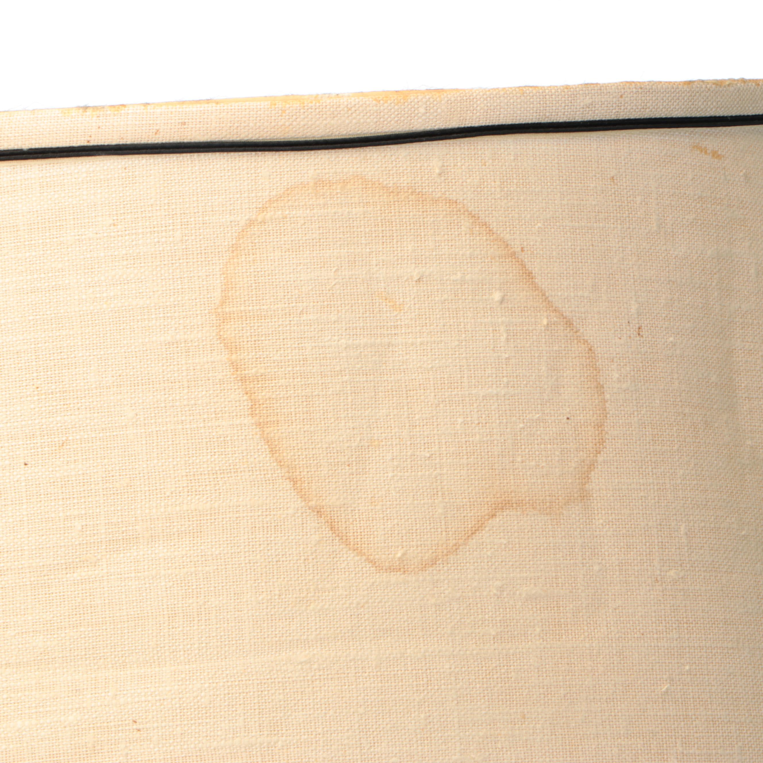 Federal Style Bronzed Metal Table Lamp with Trimmed Cotton Shade