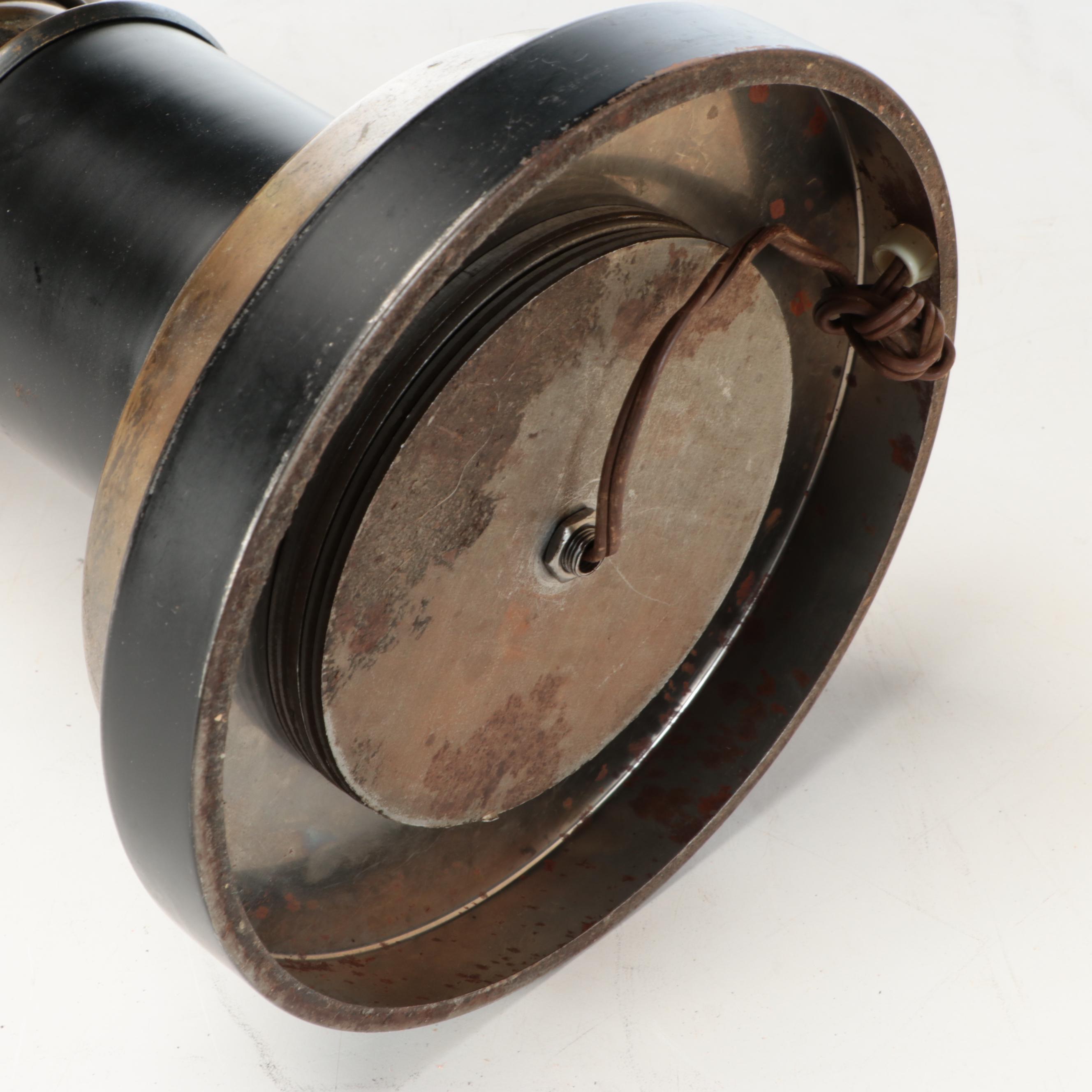 Federal Style Bronzed Metal Table Lamp with Trimmed Cotton Shade