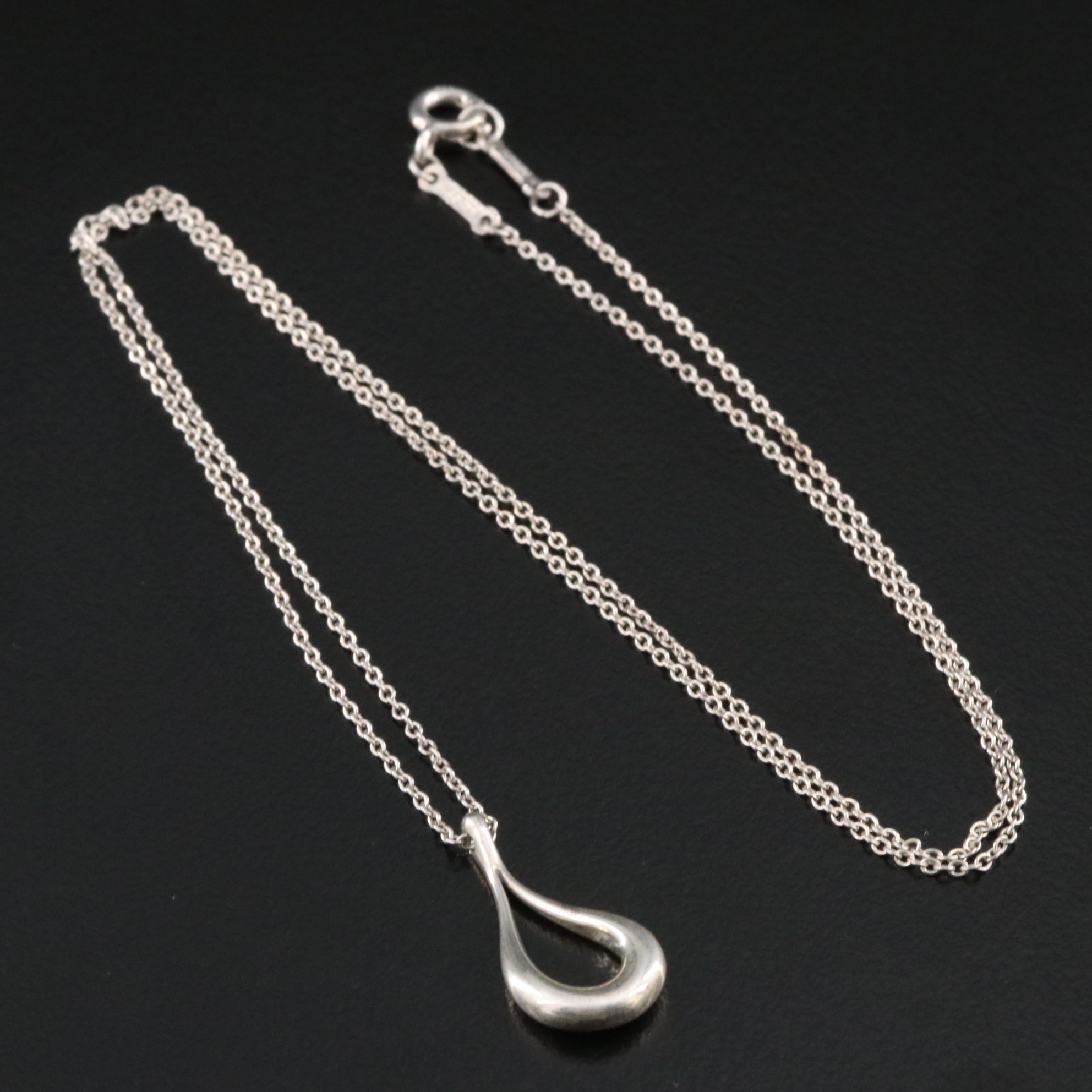Elsa Peretti for Tiffany & Co. Sterling Open Teardrop Necklace