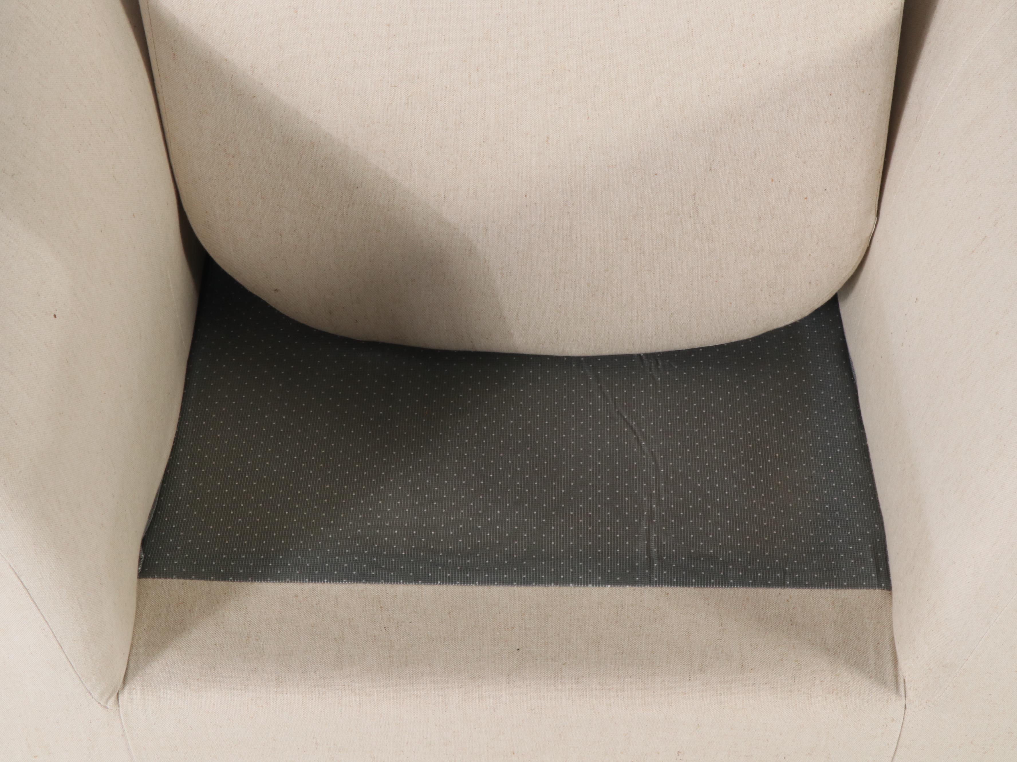 Modern White Upholstered Lounge Chair with Ottoman