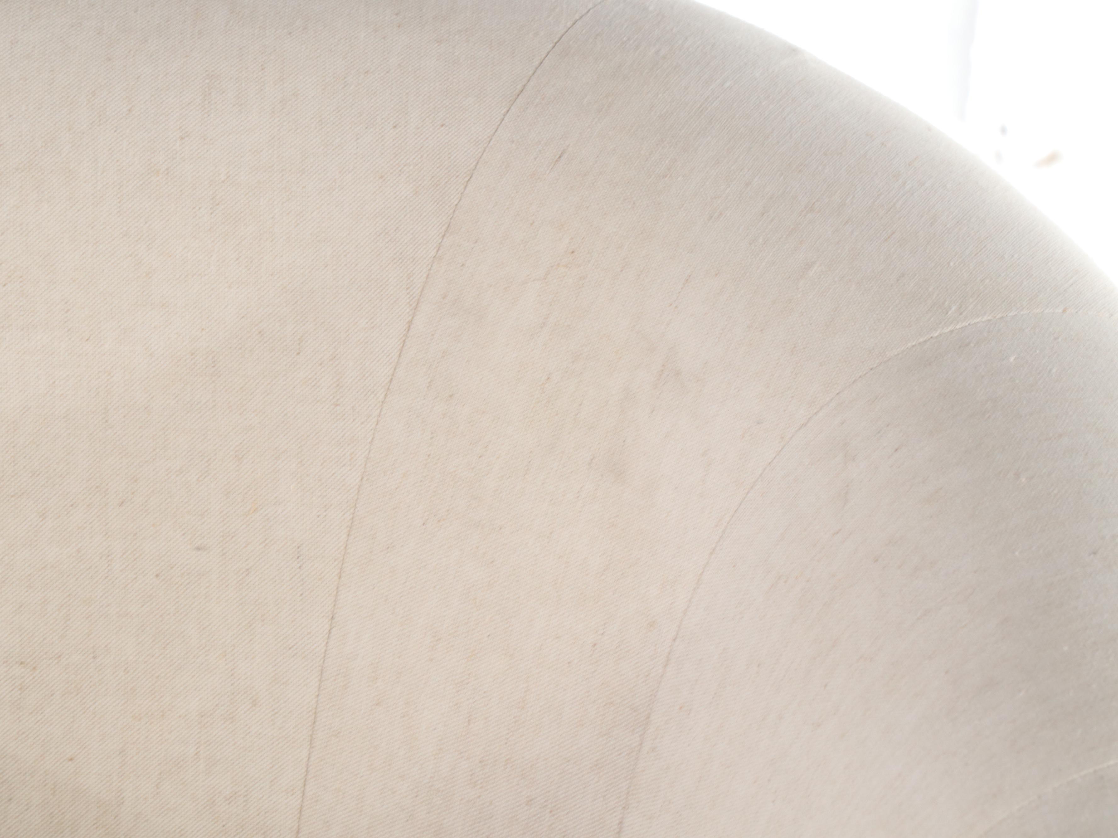 Modern White Upholstered Lounge Chair with Ottoman