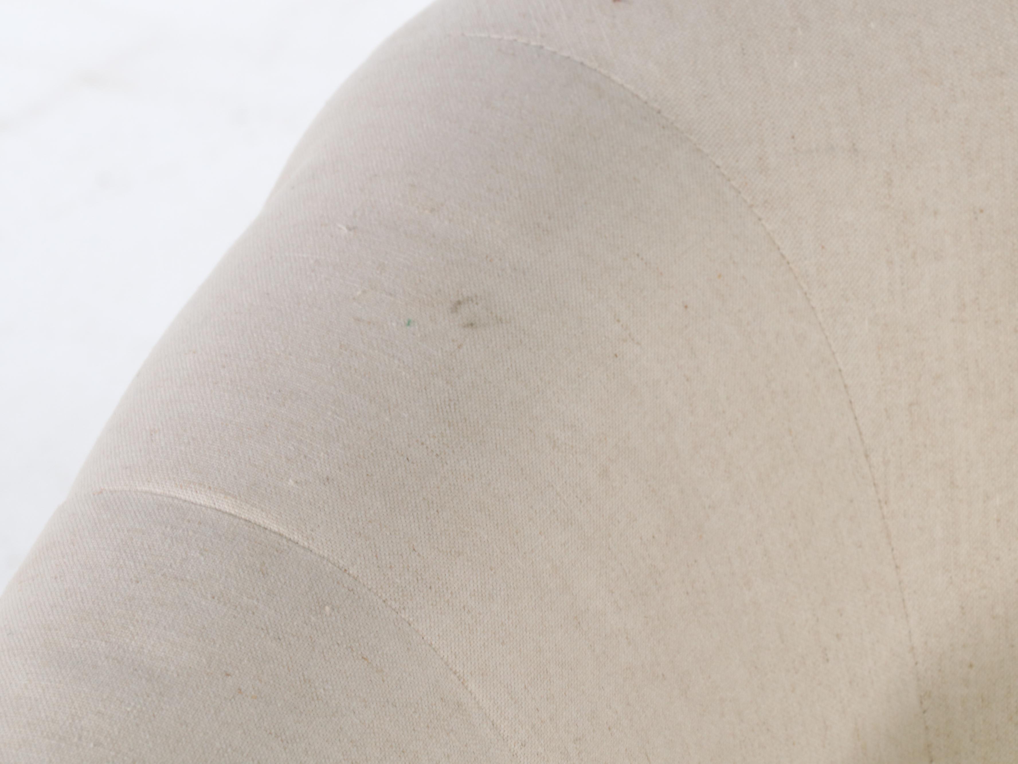 Modern White Upholstered Lounge Chair with Ottoman