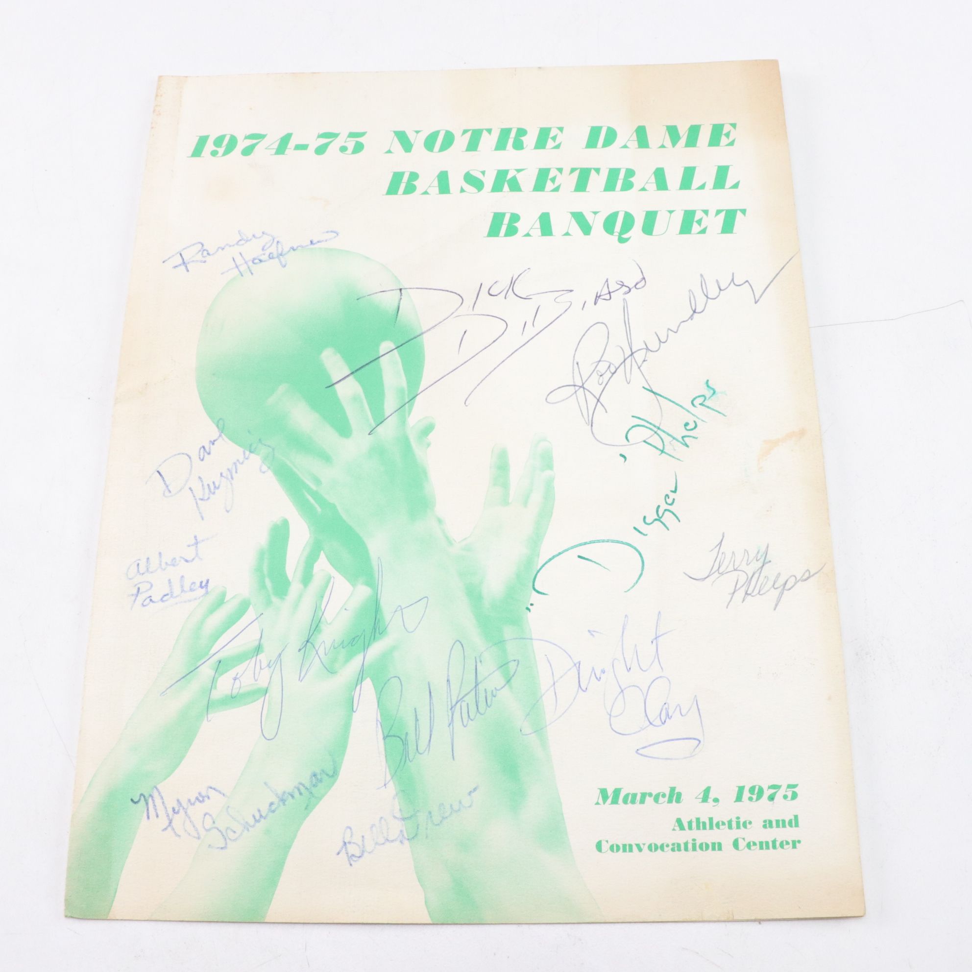 Notre Dame Basketball Programs and Ephemera with "Digger" Phelps Autograph