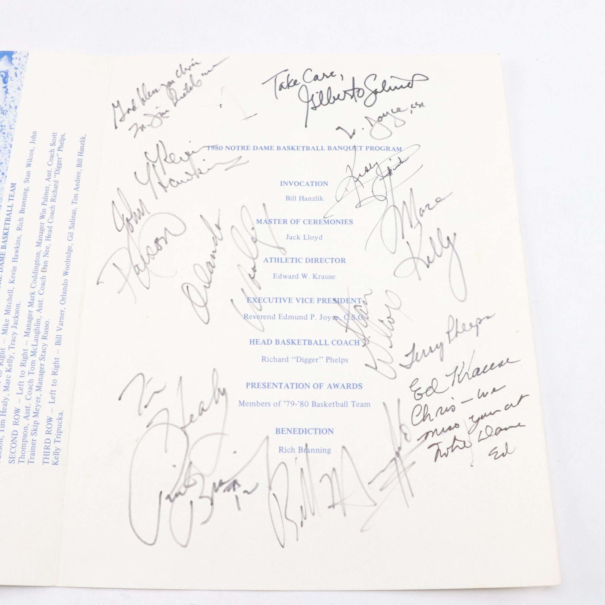 Notre Dame Basketball Programs and Ephemera with "Digger" Phelps Autograph