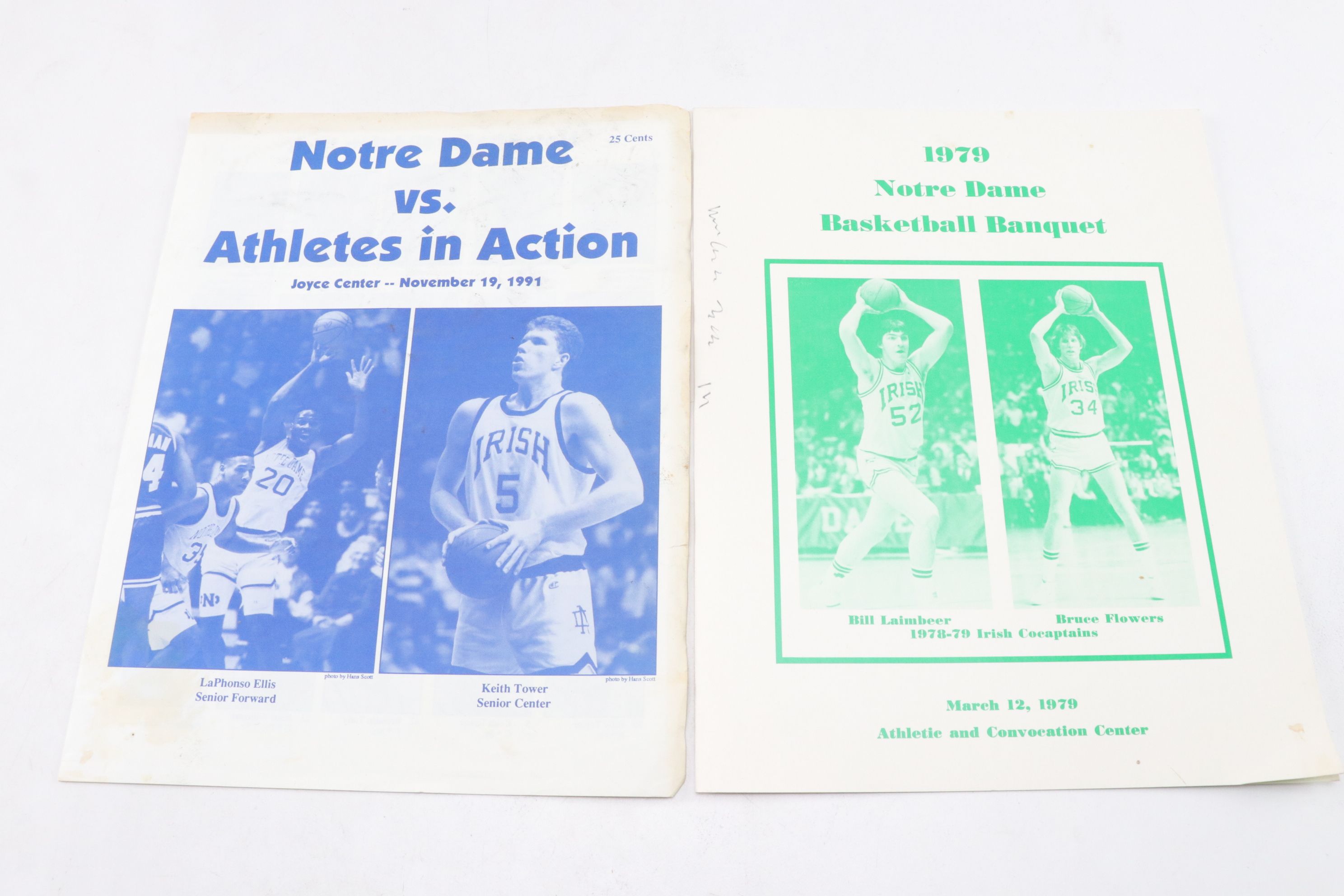 Notre Dame Basketball Programs and Ephemera with "Digger" Phelps Autograph