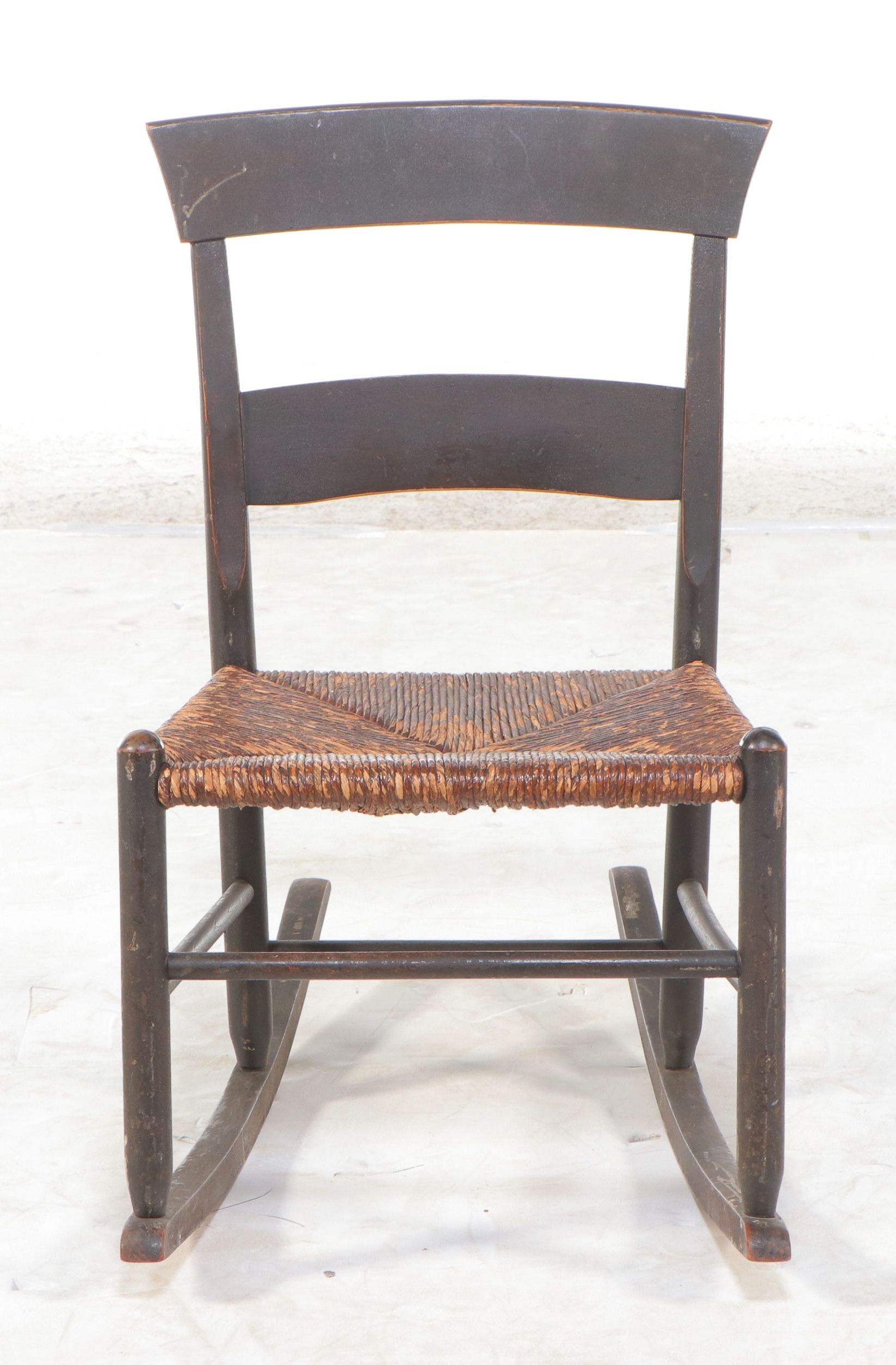 Shaker Style Rocking Chair with Rush Seat