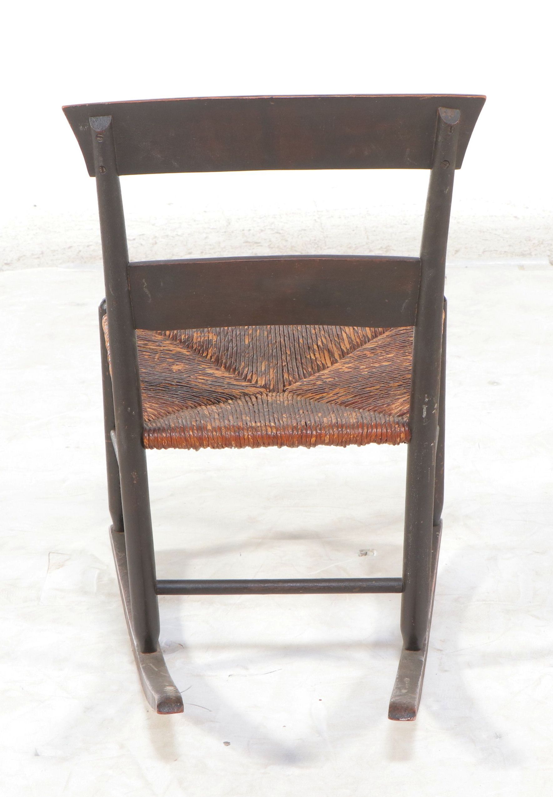 Shaker Style Rocking Chair with Rush Seat