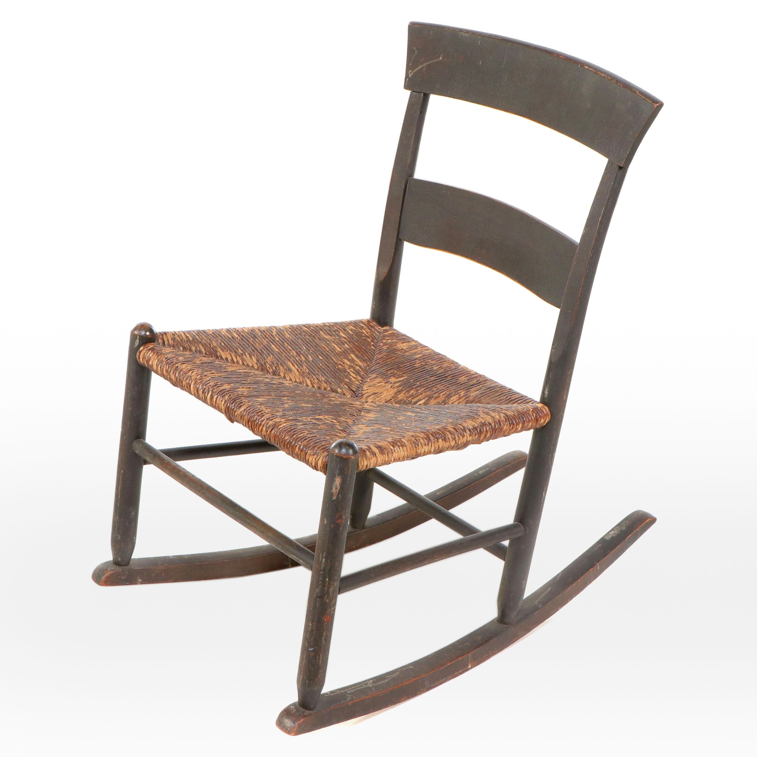 Shaker Style Rocking Chair with Rush Seat