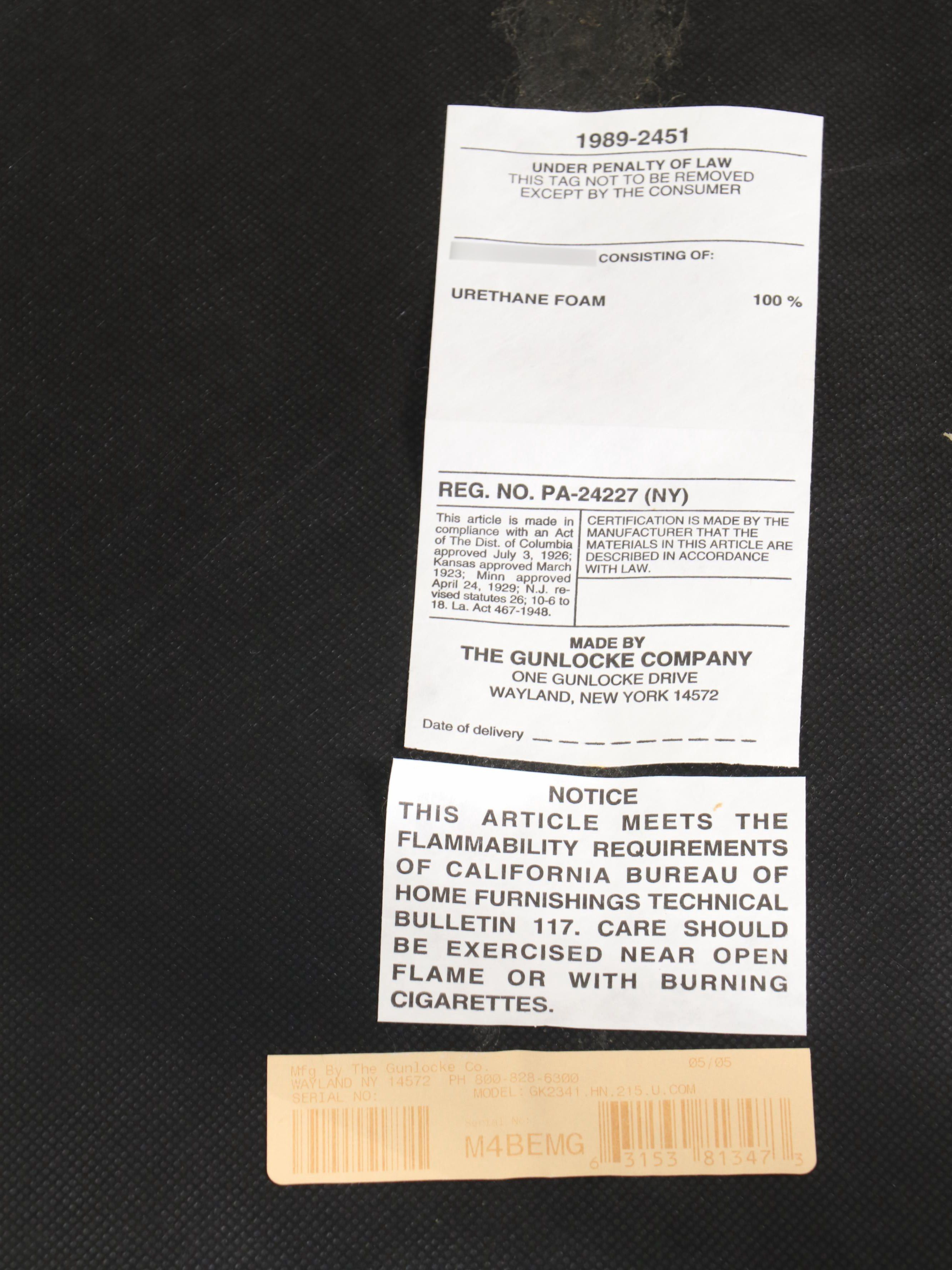 Pair of Gunlocke Modernist Upholstered Opan Armchairs, 1989