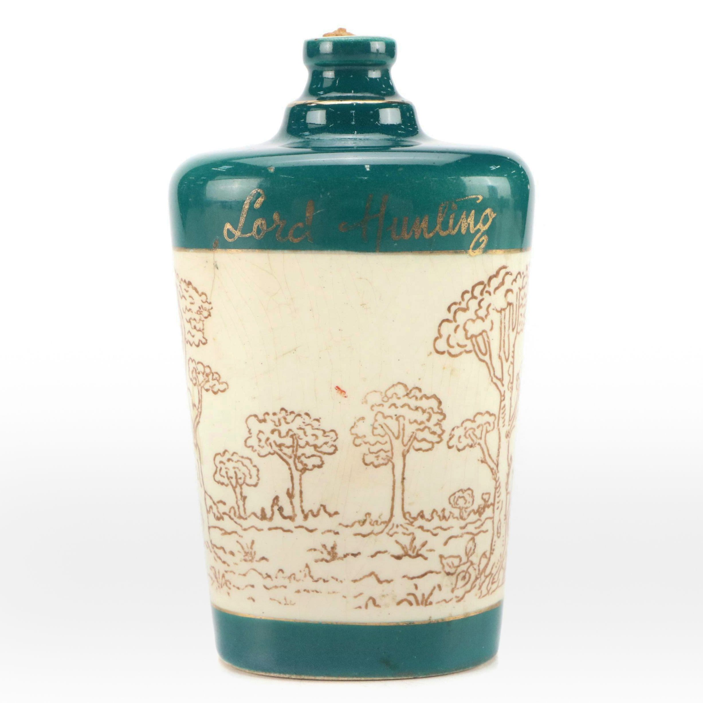 Mexican Lofisa Boar Hunting Scene Ceramic Hunt Flask