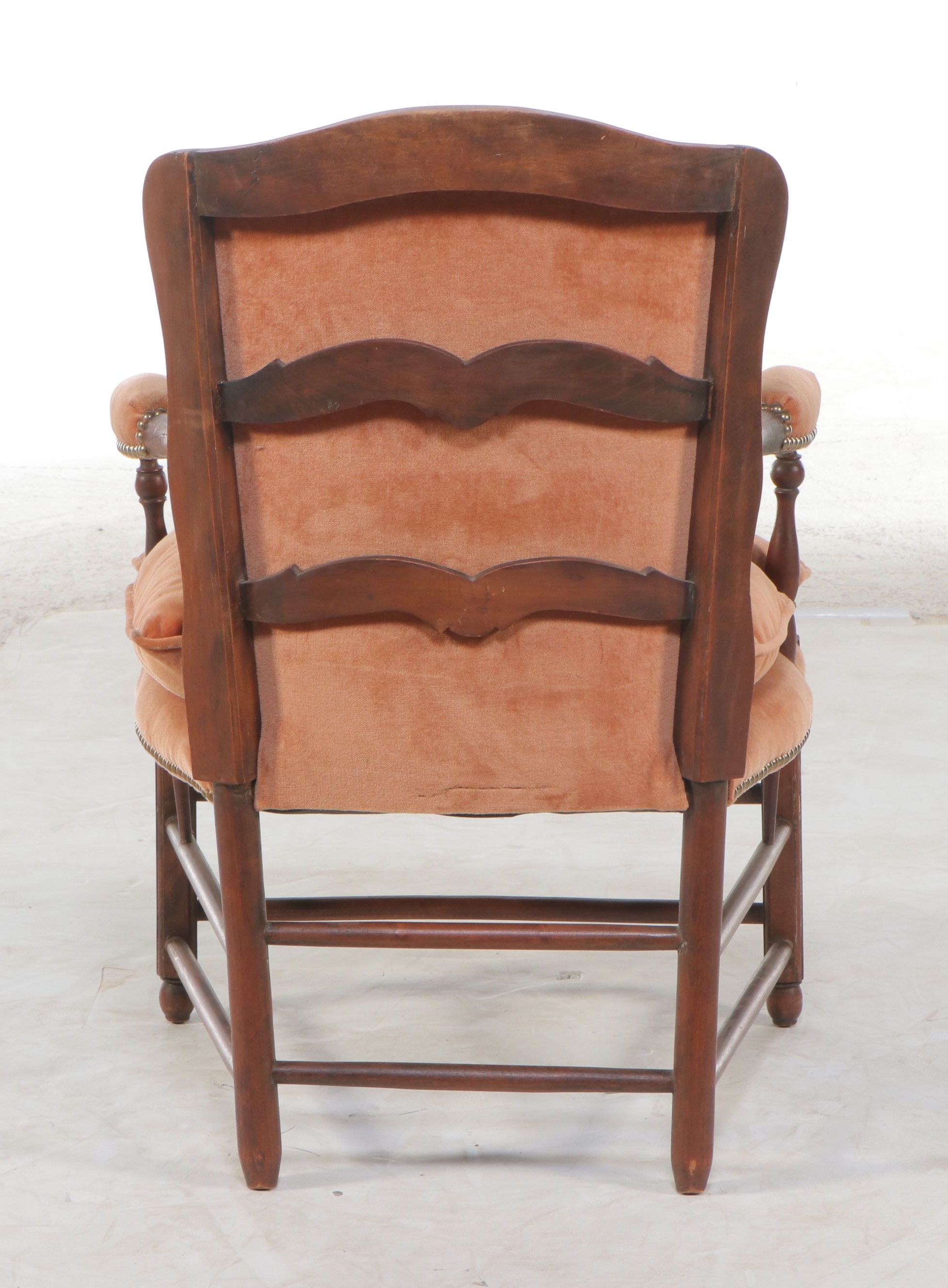 French Provincial Style Walnut Upholstered Fauteuil, Early 20th Century