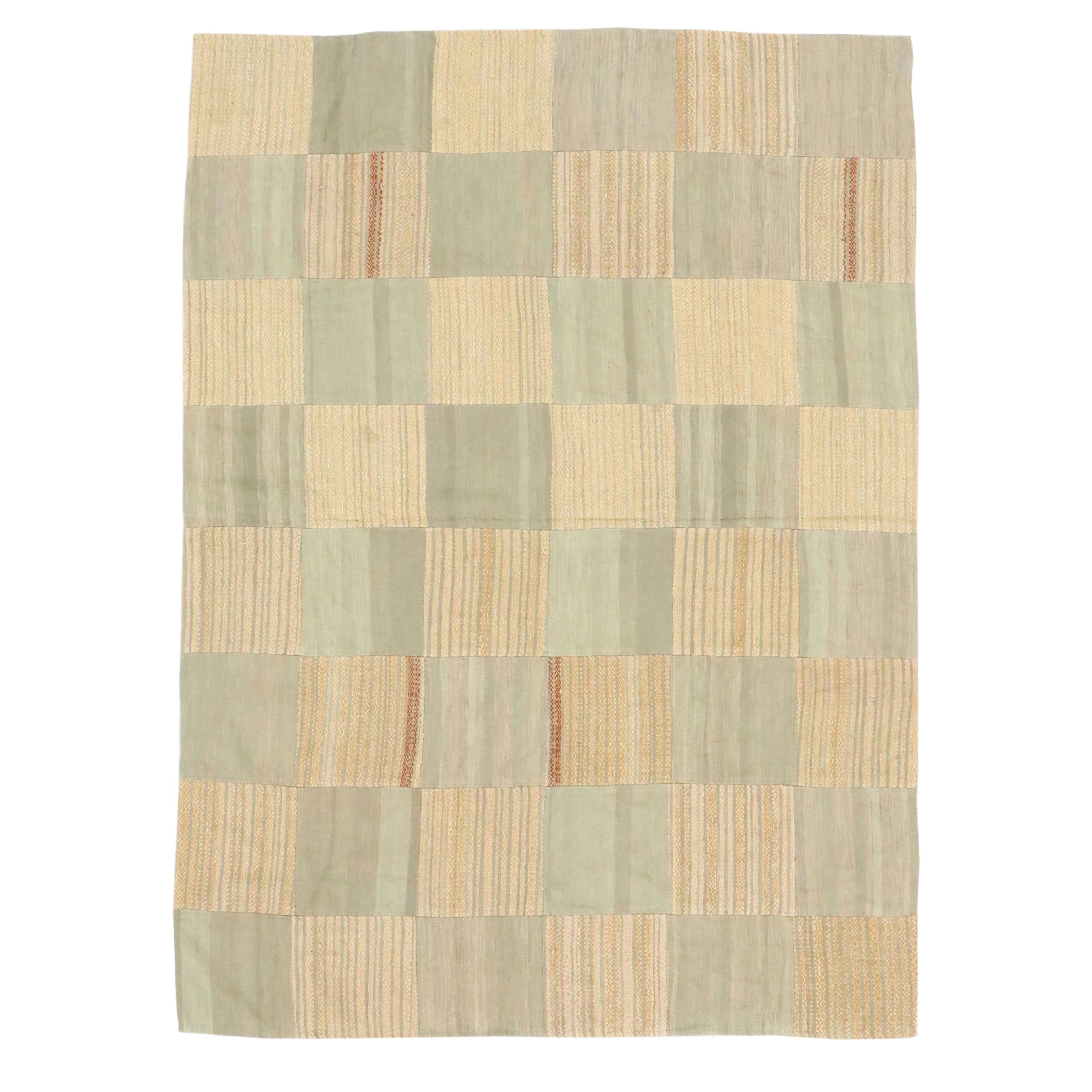 6' x 8'2 Handwoven Patchwork Panel Area Rug